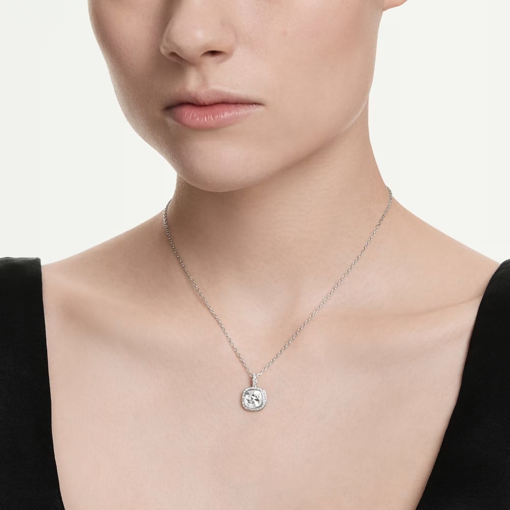 ÜnçerlerUna Angelic Kolye Yastık kesim, Beyaz, Rodyum kaplama