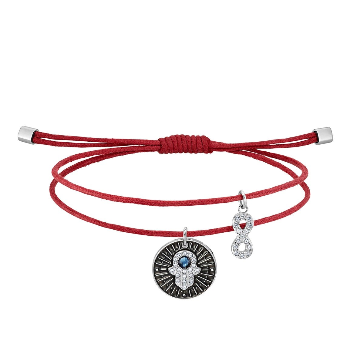 Unisex:Bileklik Hamsa Motif Kirmizi, Paslanmaz Çelik