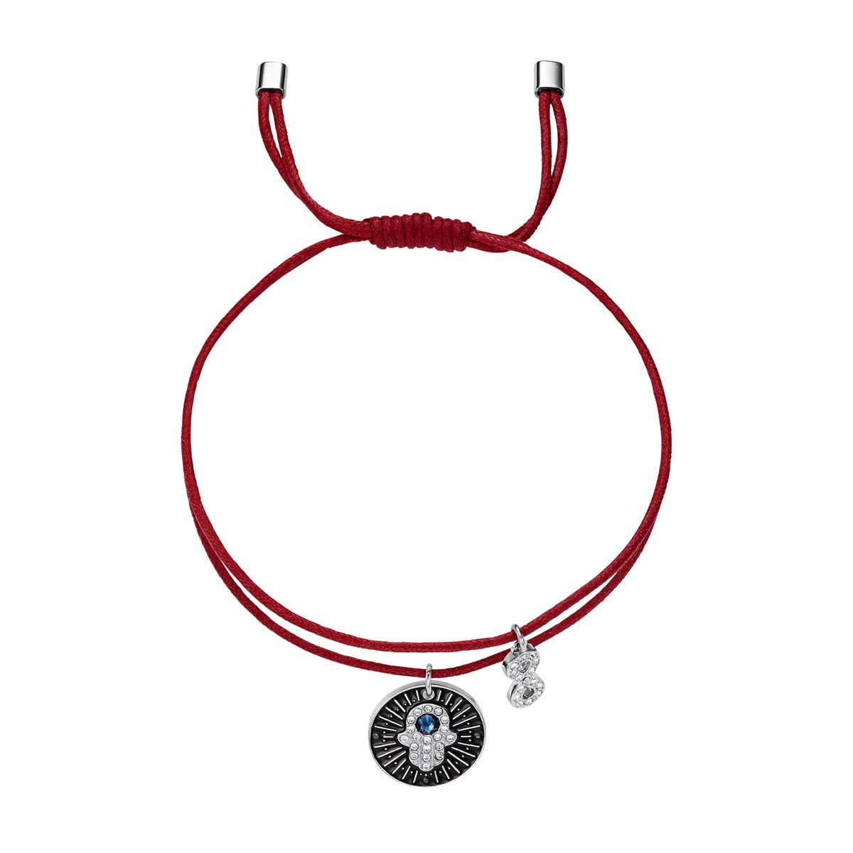 Unisex:Bileklik Hamsa Motif Kirmizi, Paslanmaz Çelik