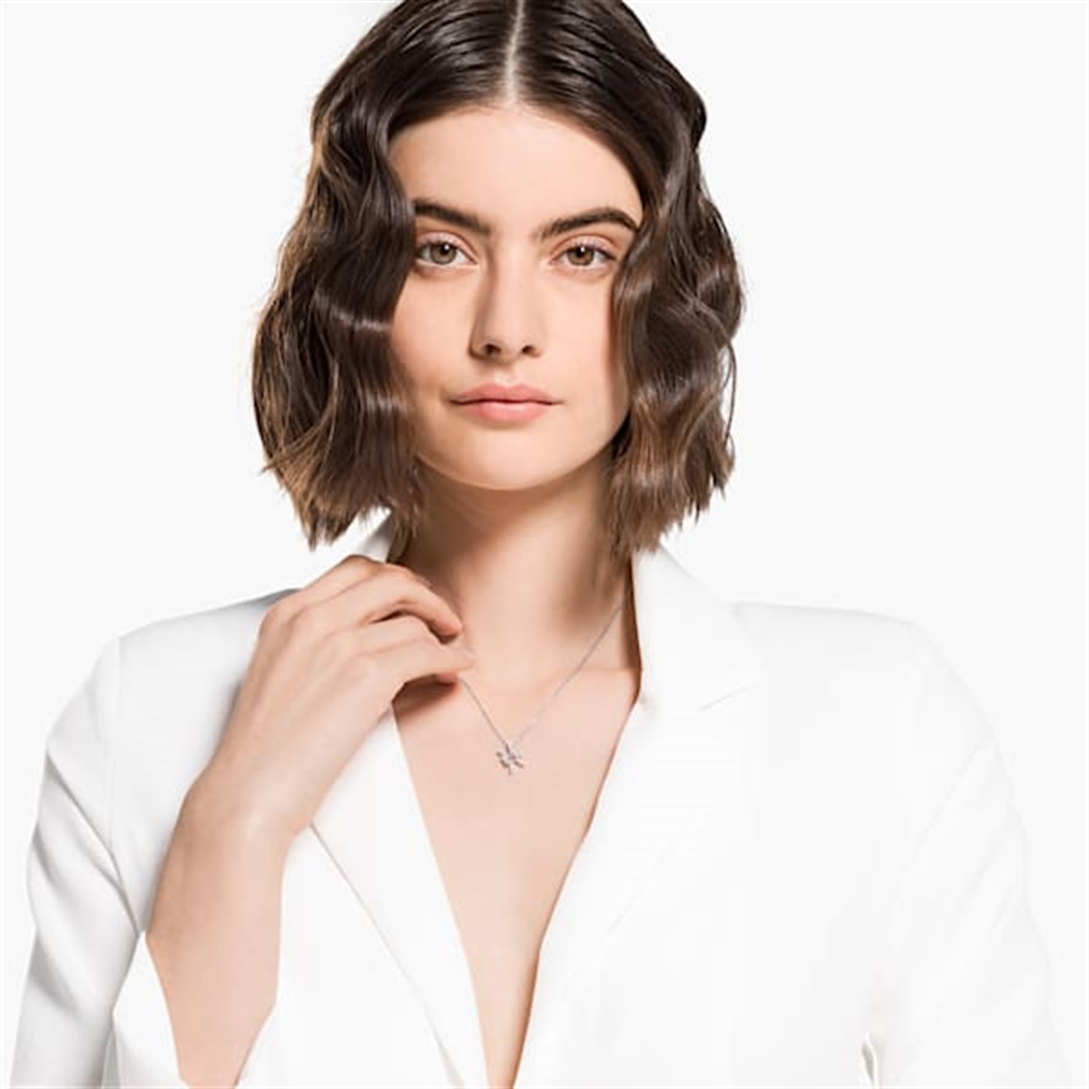 ZODIAC II:KOLYE BALIK, BEYAZ, RODYUM KAPLAMA