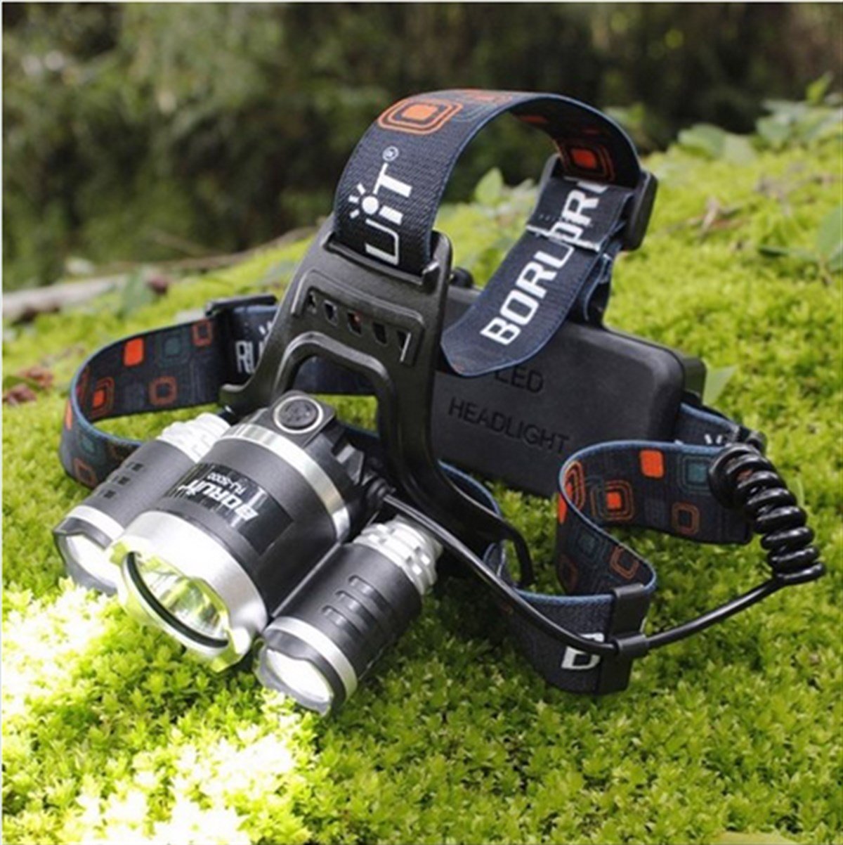 Boruit T6 5000 LM 3xCree XML-T6+2R5 LED Kafa Feneri