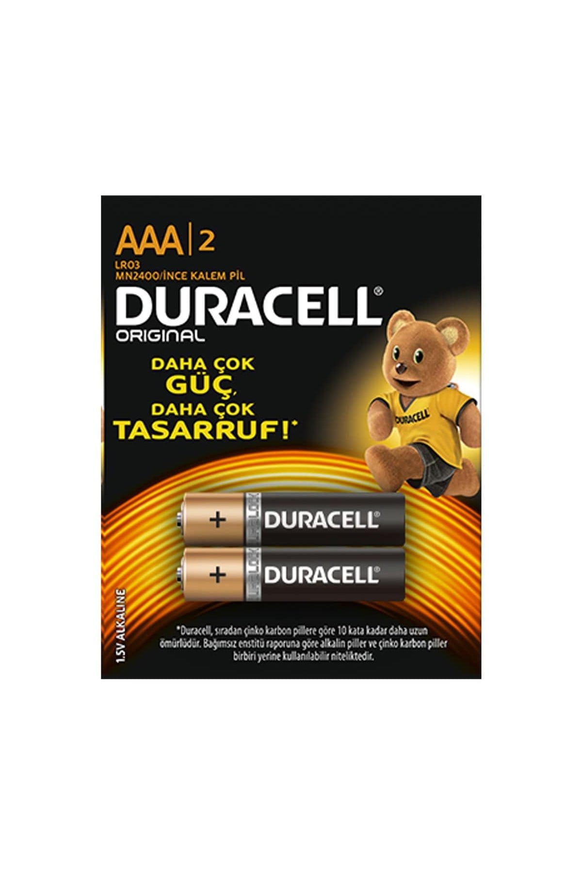 Duracell Alkalin AAA İnce Kalem Pil 2'Lİ Paket