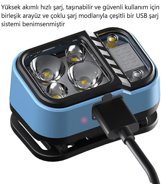 F.B.I F-46 Güçlü Şarj Edilebilir Su Geçirmez LED Kafa Feneri
