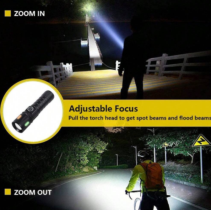 F.B.I F-48 Ultra Parlak LED El Feneri | Type-C Hızlı Şarj ve Zoom Özellikli