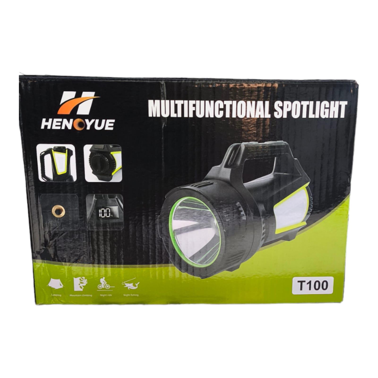 F.B.I T-100 | Çok Fonksiyonlu Işıldaklı El Feneri (4*18650 Pil Dahil)