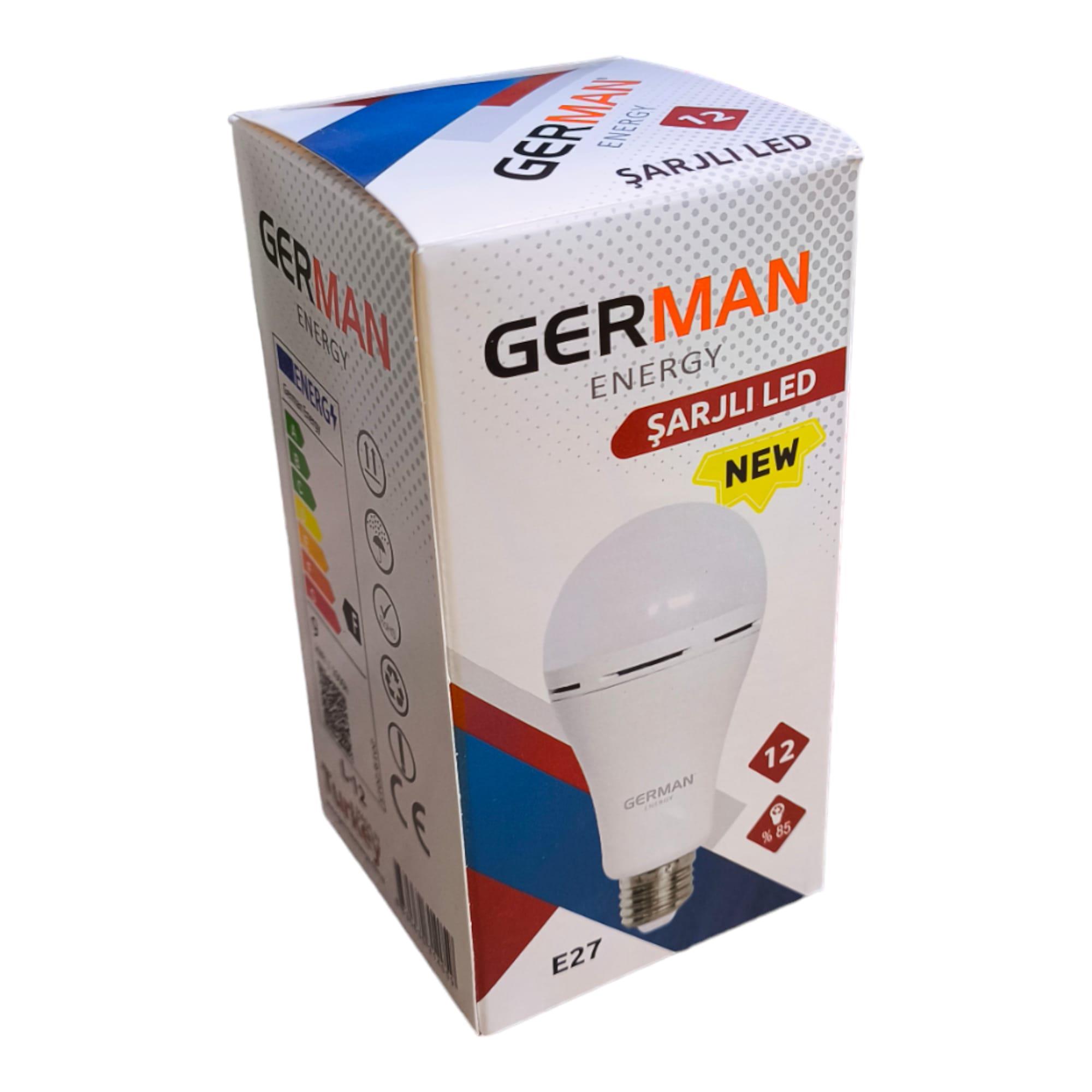 German E27 12W Şarjlı Led Ampul 