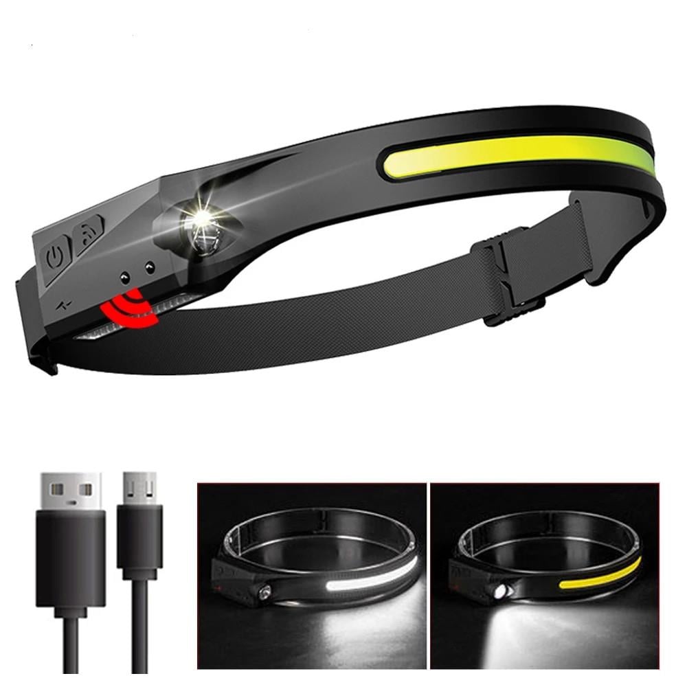 Gold Orion KM-211 COB LED Sensörlü USB Şarjlı Su Geçirmez Kafa Feneri - 6 Modlu, Ayarlanabilir