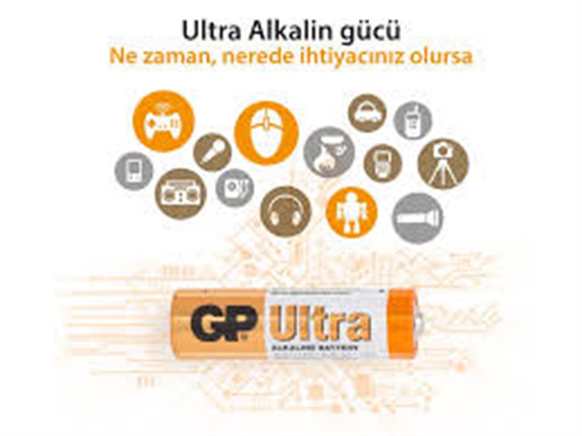 GP ULTRA Alkalin LR6 AA Kalem Pil (12Li Ambalaj)