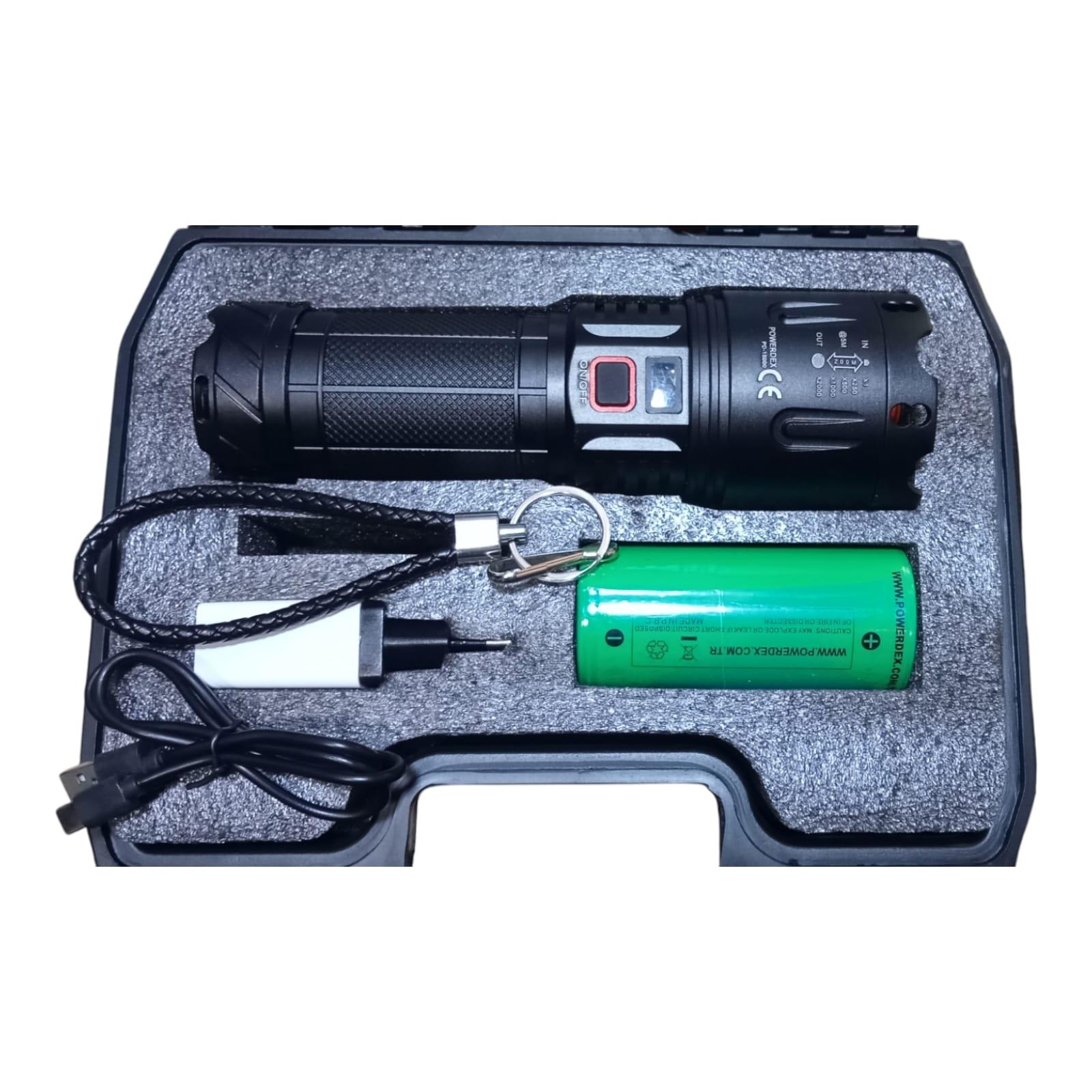 Powerdex Pd-15000 Profesyonel Büyük Avcı Feneri 70w 7000 Lümen Zoomlu