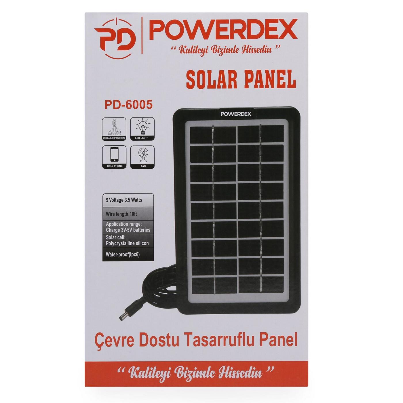 Powerdex PD-6005 9V 3.5W mAh Güneş Paneli Solar Sistem
