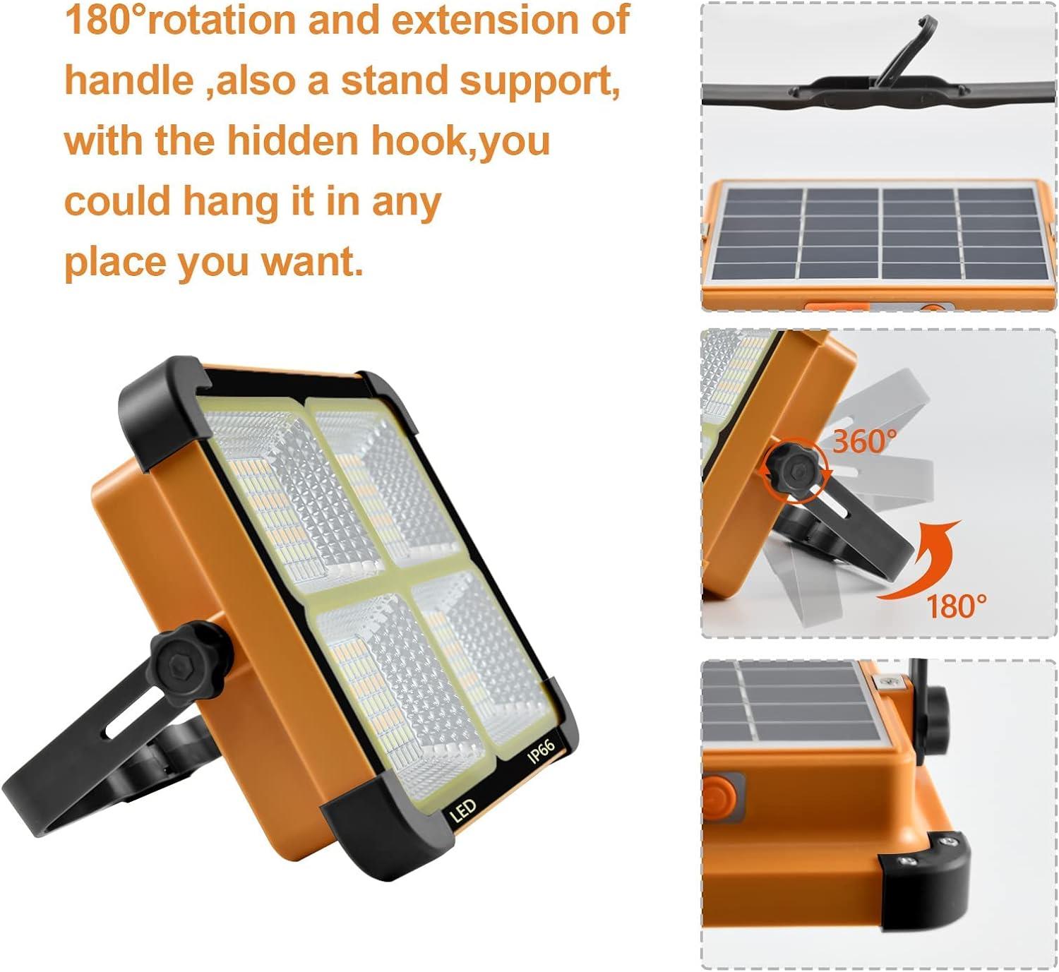 Powerdex PD-6060  LED güneş enerjili şarj edilebilir çalışma lambaları, 100 W 