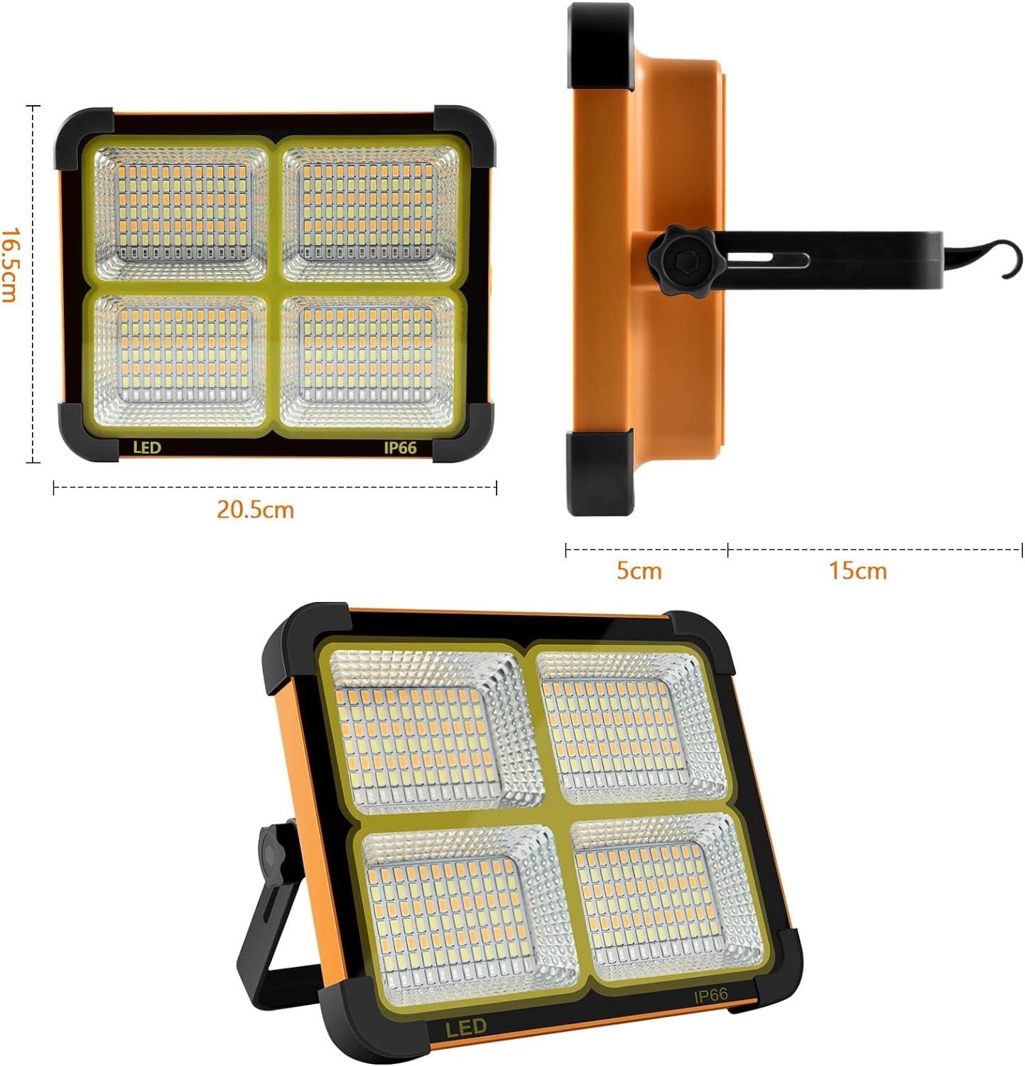 Powerdex PD-6060  LED güneş enerjili şarj edilebilir çalışma lambaları, 100 W 