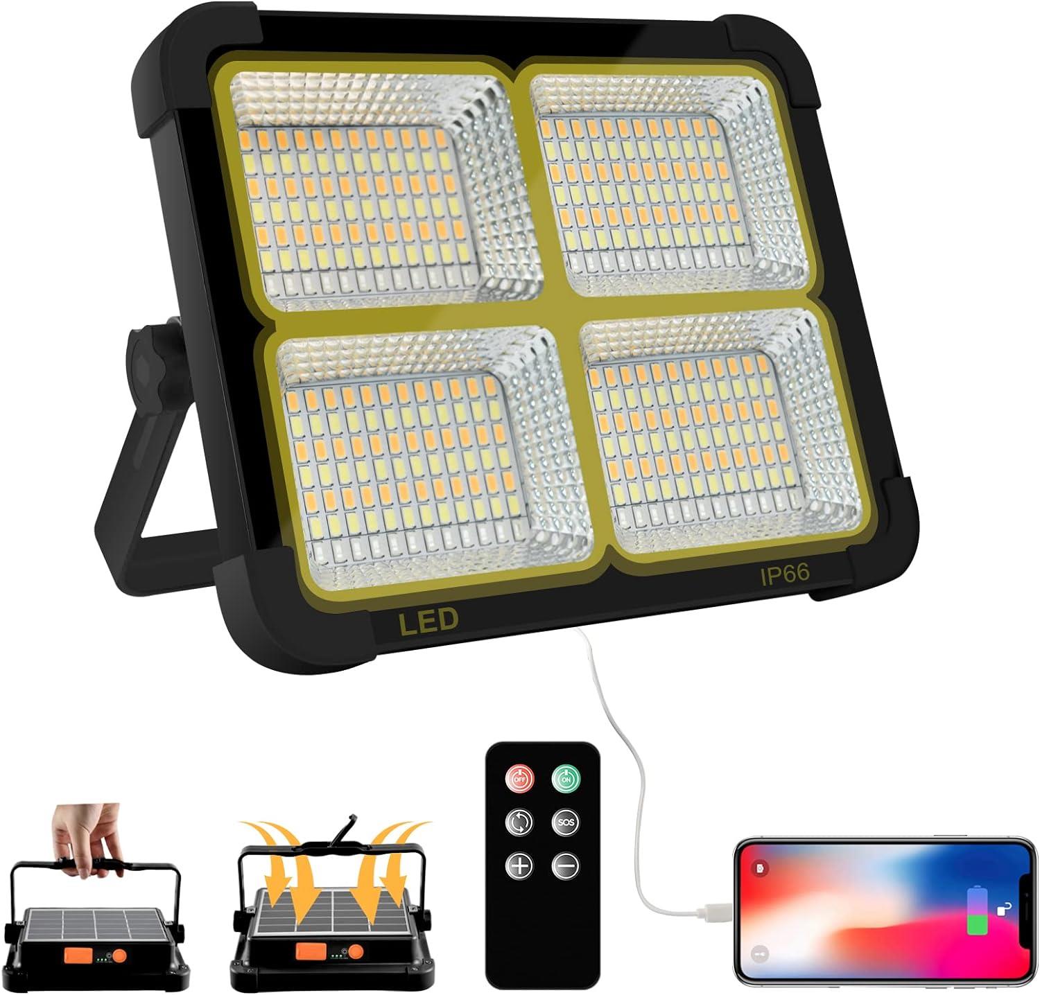 Powerdex PD-6060  LED güneş enerjili şarj edilebilir çalışma lambaları, 100 W 