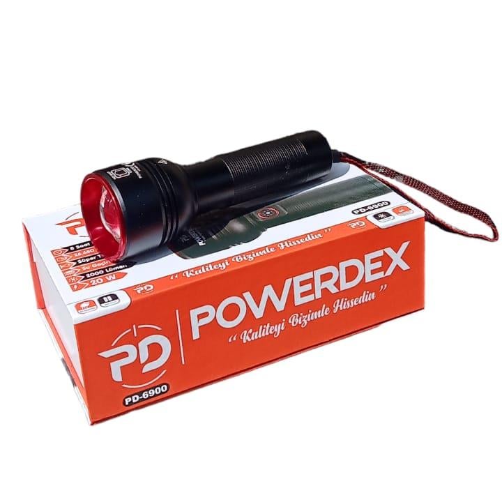 Powerdex PD-6900 Zomlu Şarjlı El Feneri 20w