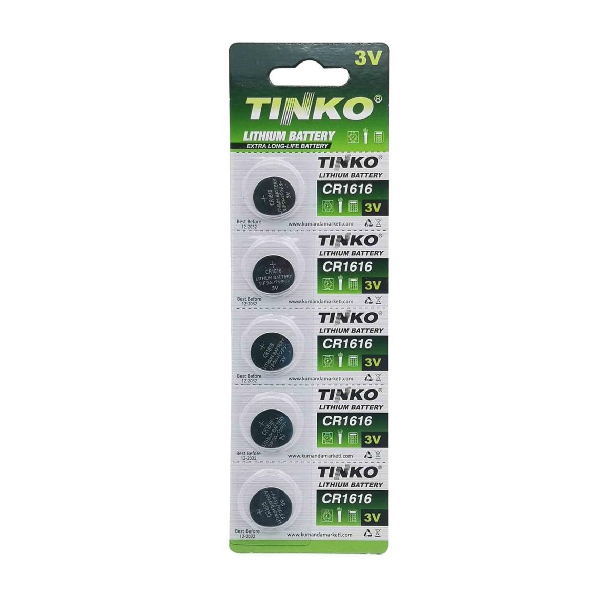 Tinko Cr1616 3V 5'Li Blister Paket Lityum Pil