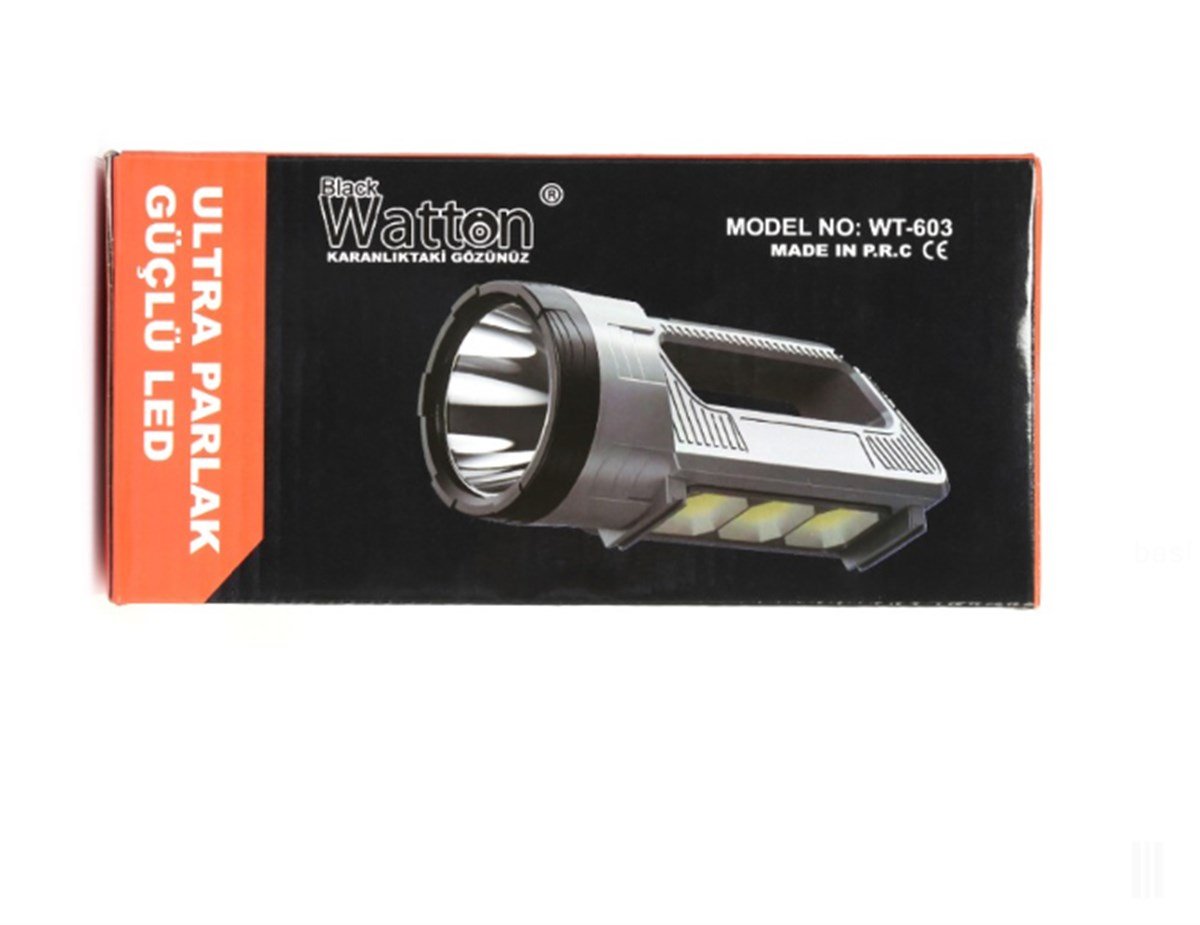 WATTON WT-603 Şarjlı Spot Fener Ve Işıldak Güçlü Işık Ve Genel Aydınlatma
