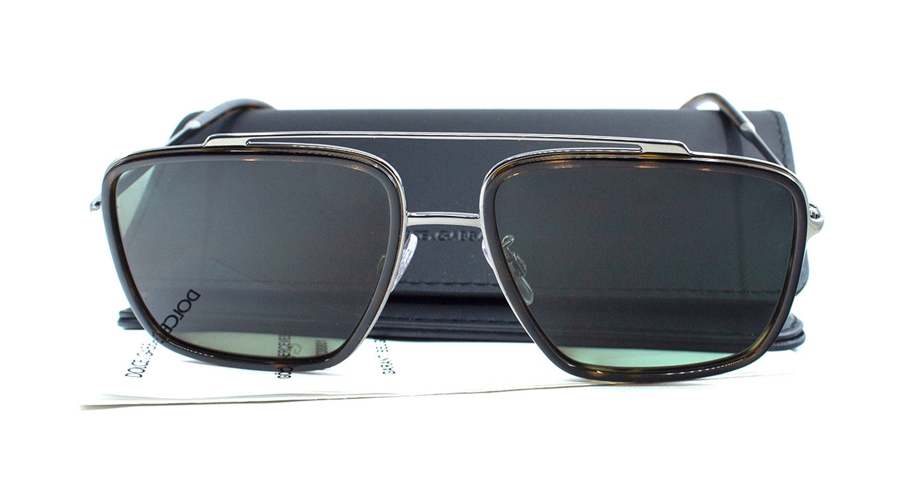 DOLCE&GABBANA  2220 1335/9A 57  Erkek KAHVE Köşeli Çerçeve Güneş Gözlüğü