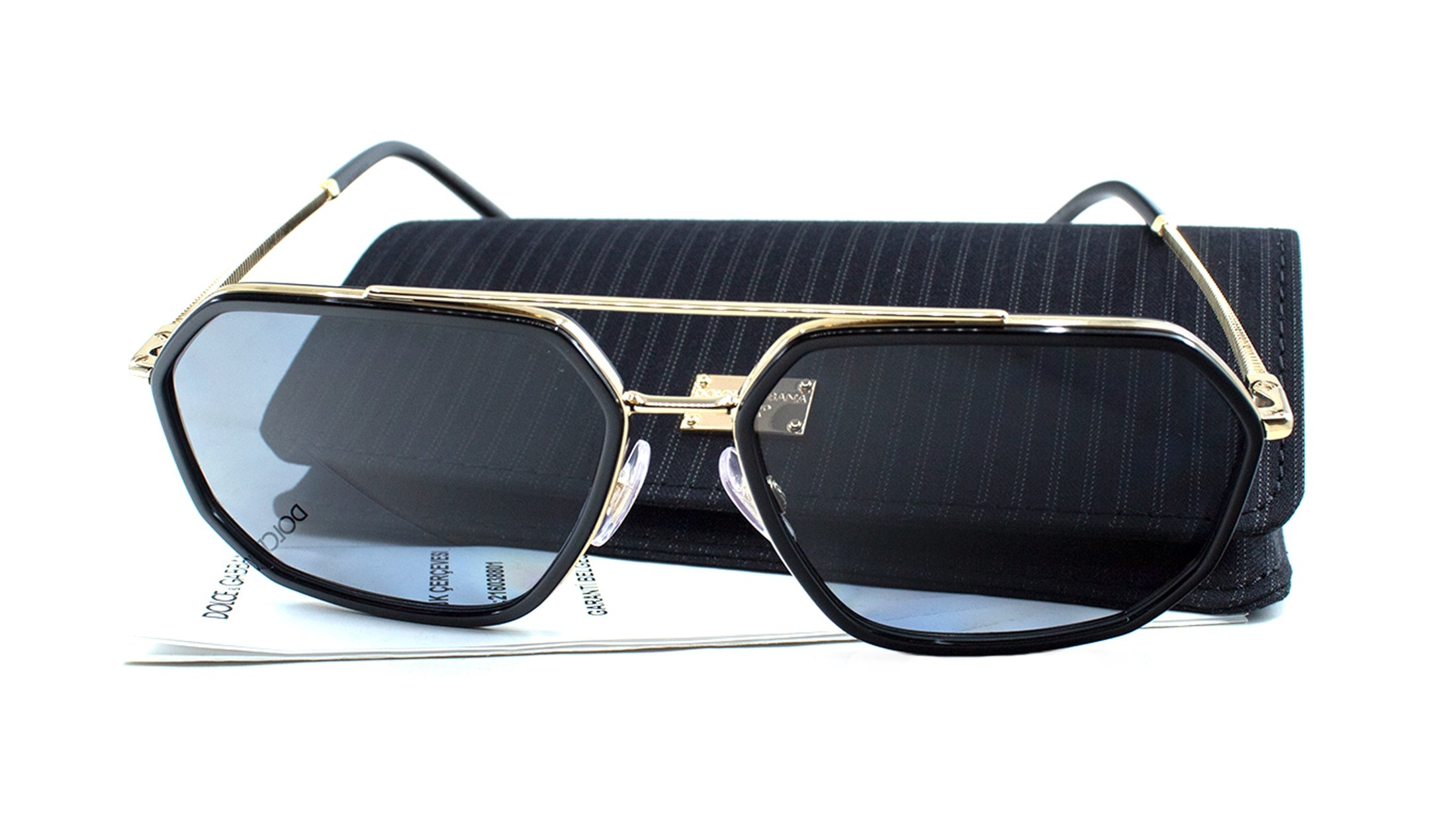 DOLCE&GABBANA  2285 02/81 60  Erkek GOLD Geometrik Çerçeve Güneş Gözlüğü