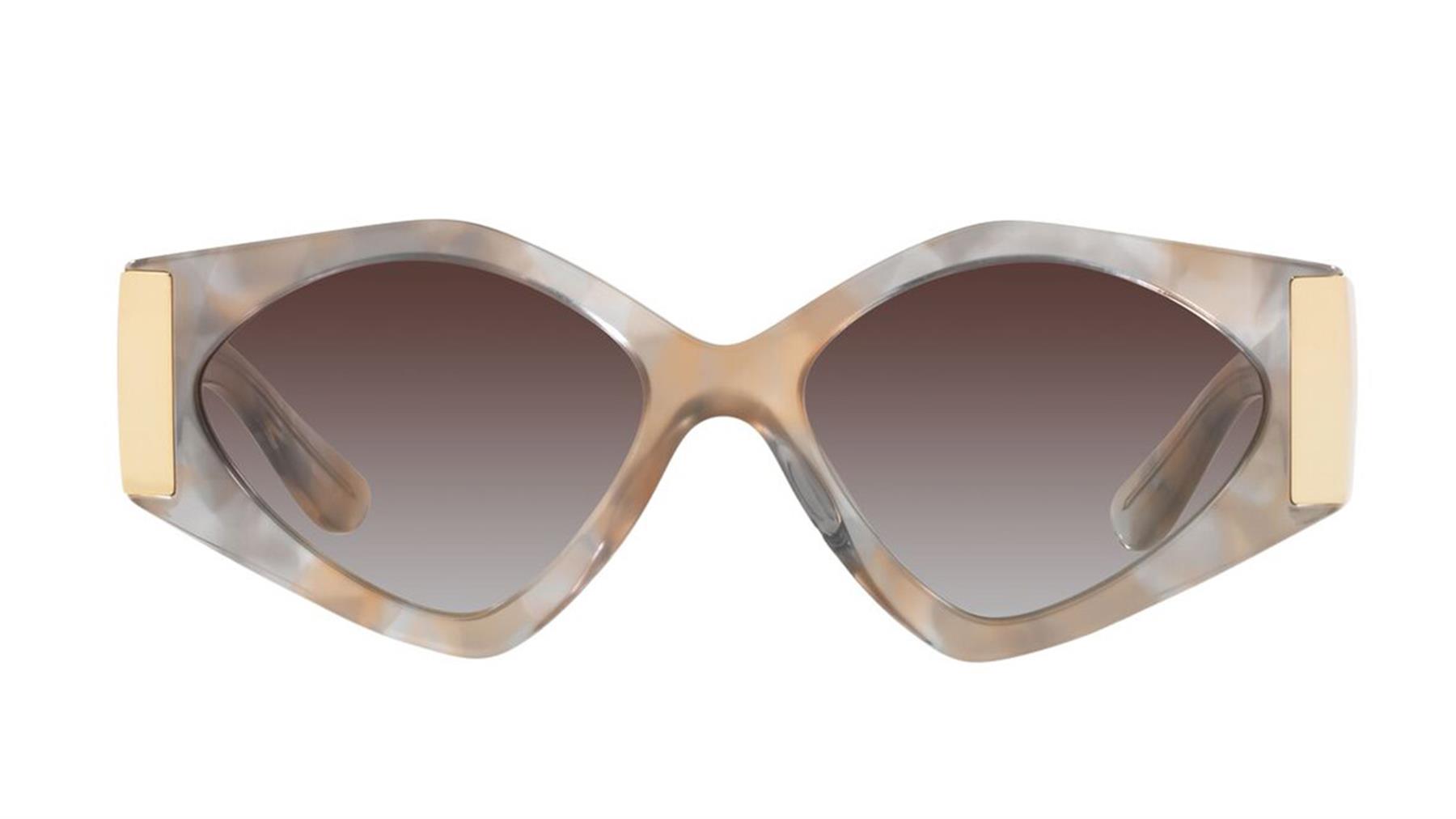 DOLCE&GABBANA  4396 3321/8G 55  Kadın GRİ Geometrik Çerçeve Güneş Gözlüğü