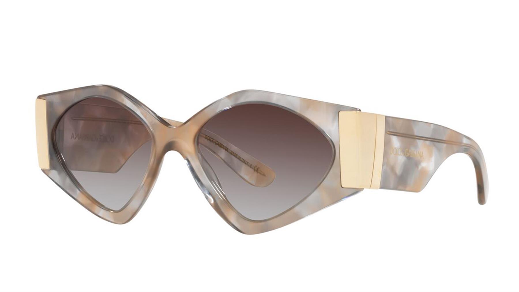DOLCE&GABBANA  4396 3321/8G 55  Kadın GRİ Geometrik Çerçeve Güneş Gözlüğü