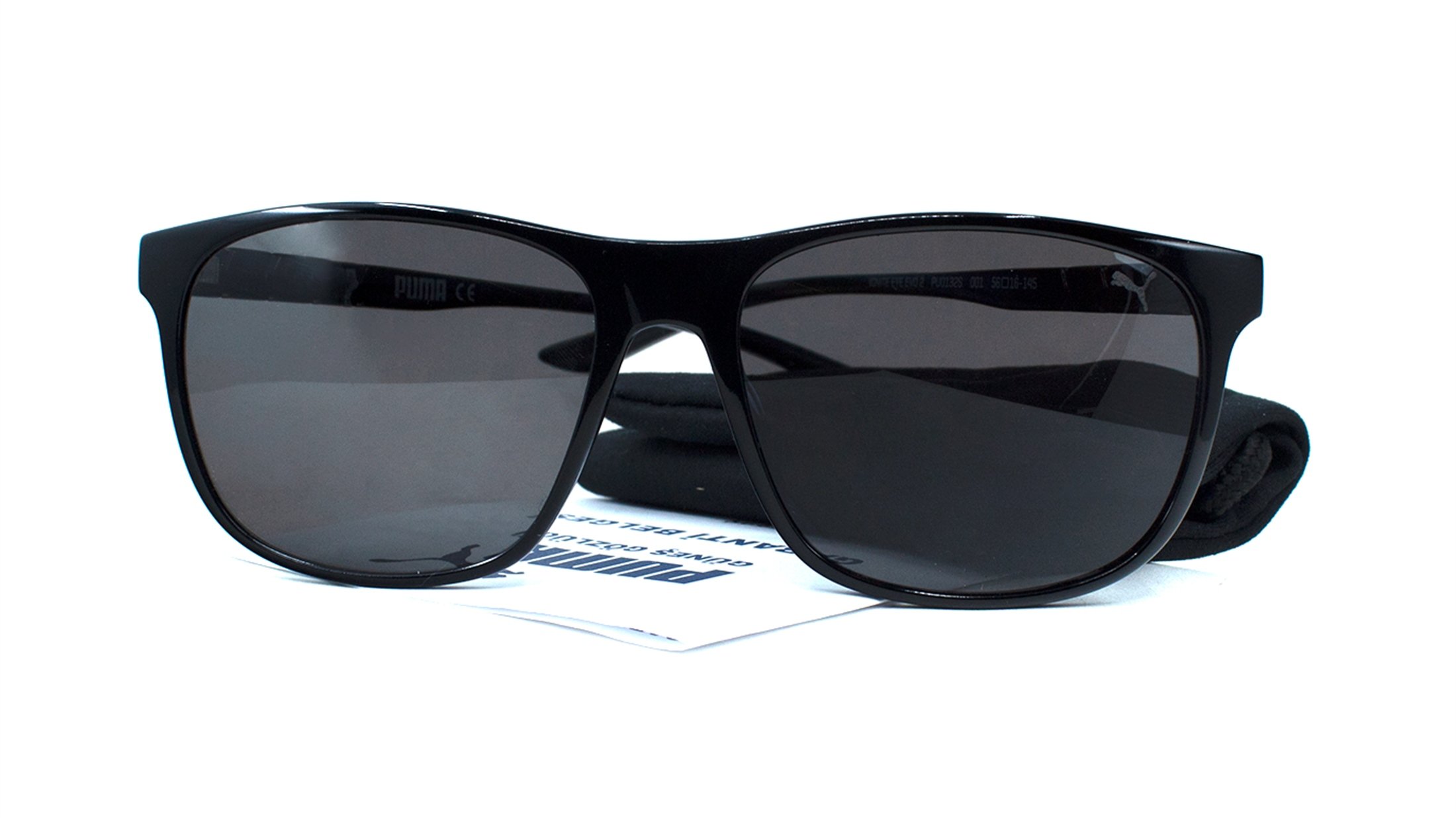 PUMA  PU0132S 001 56  Unisex SİYAH Köşeli Çerçeve Güneş Gözlüğü