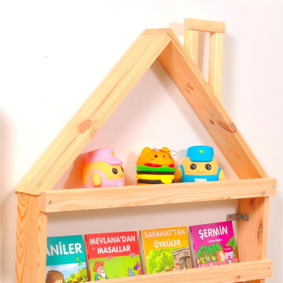 Çocuk Odası Eğitici Montessori Kitaplık Mobilya Raf Duvar Rafı 4lü