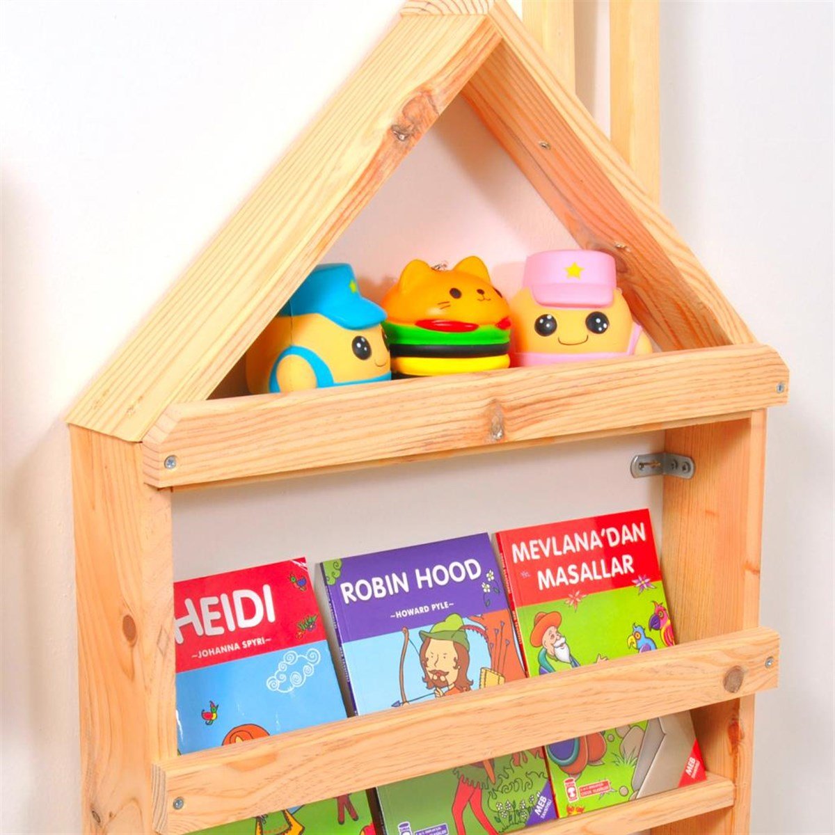 Çocuk Odası Eğitici Montessori Mobilya Kitaplık Raf Duvar Rafı 4