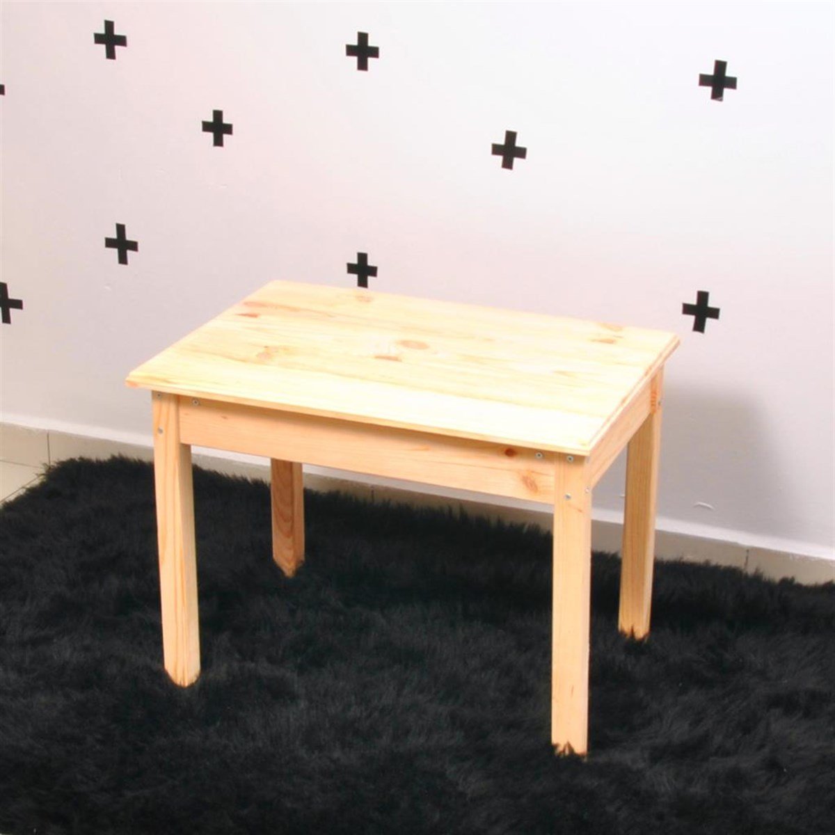 Doğal Ahşap Çocuk Masası Oyun Masası Masa Sandalye Set Montessori