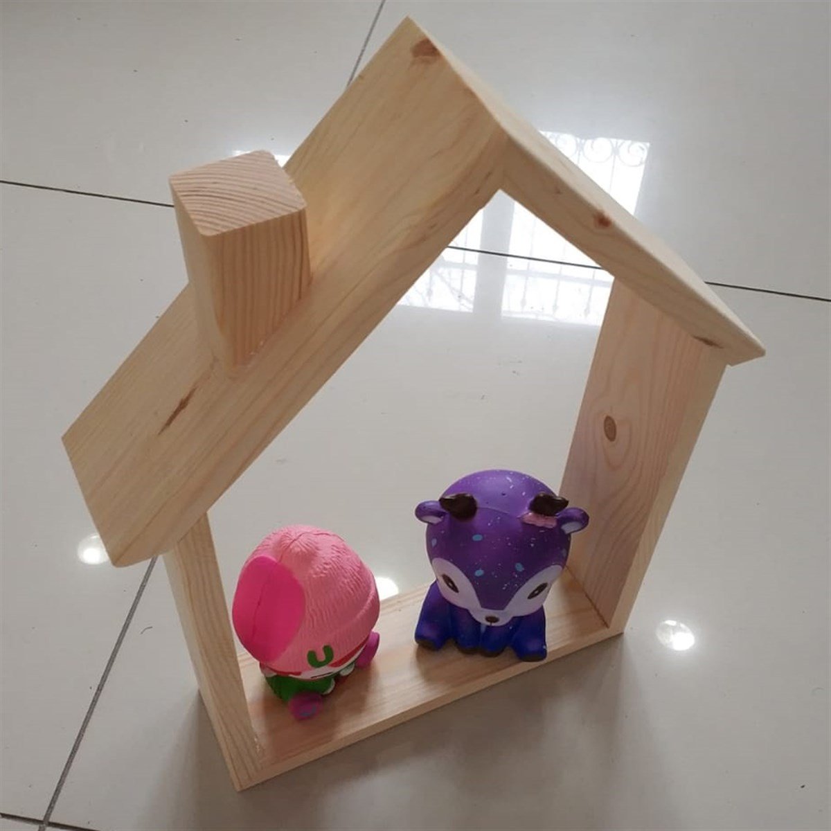 Montessori Süs Oyuncak Duvar Süsü Raf Doğal Ahşap
