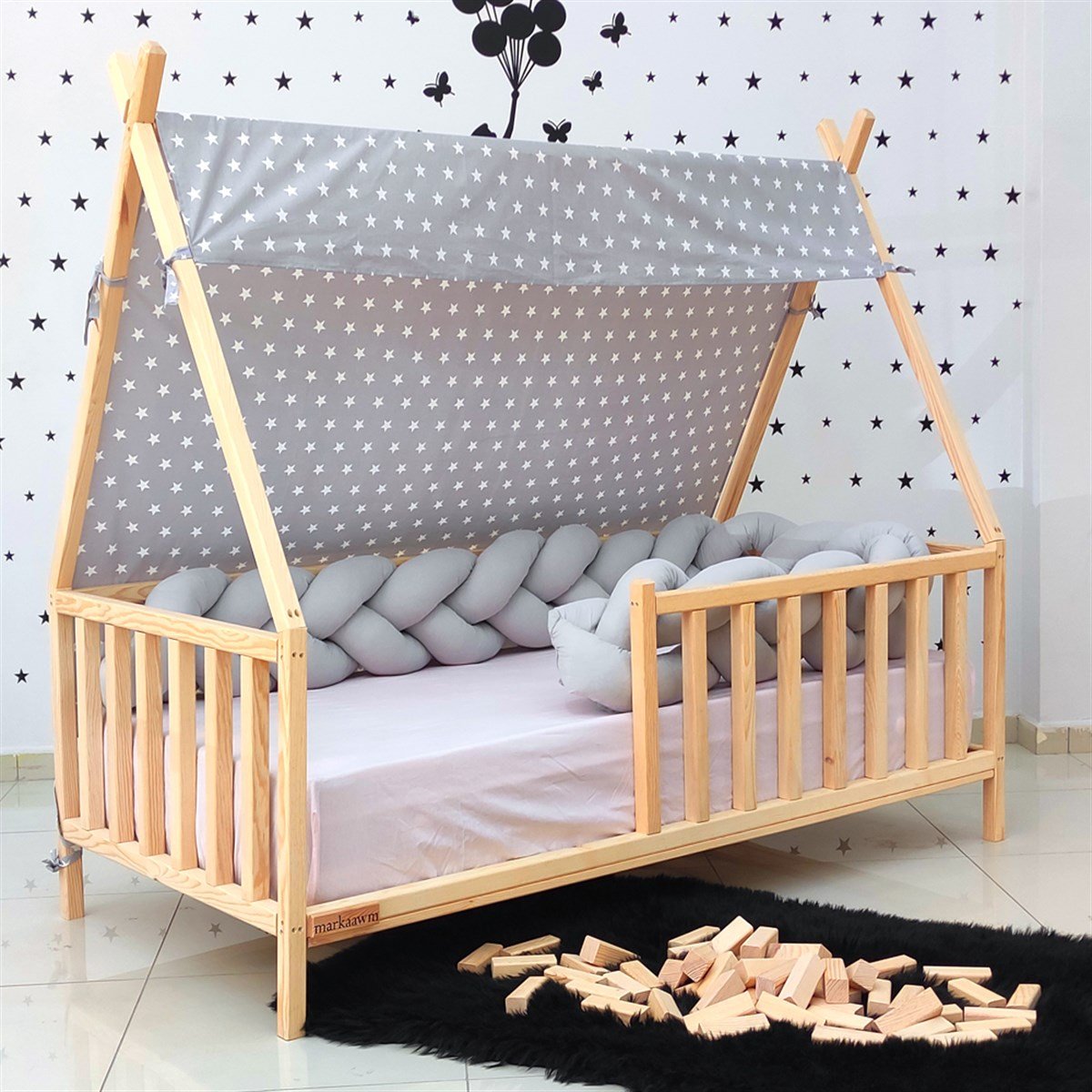 Montessori Yatak Ahşap Karyola Modelleri | MarkaawmMontessori Çocuk Yatak Bodrum