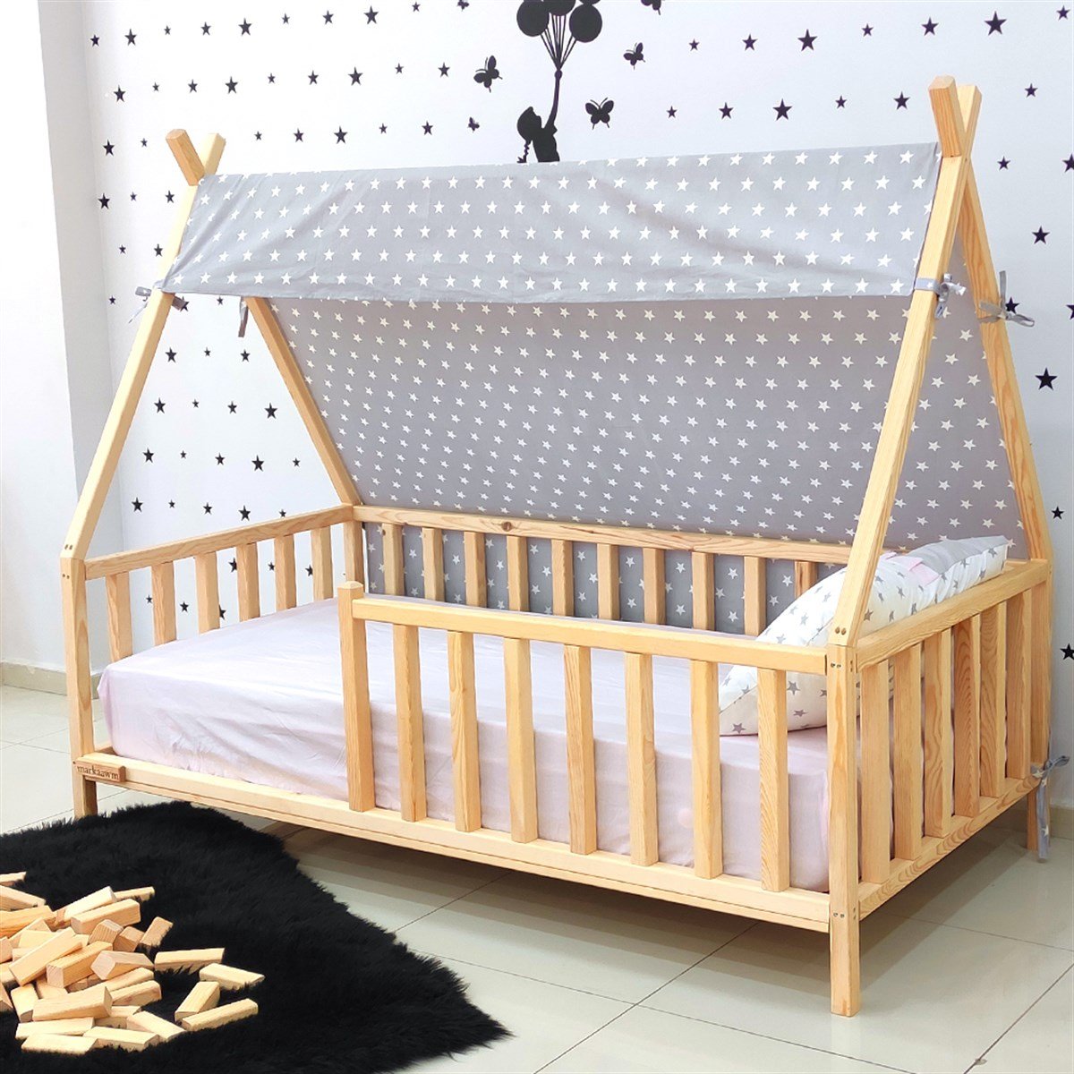 Montessori Yatak Ahşap Karyola Modelleri | MarkaawmMontessori Çocuk Yatak Bodrum