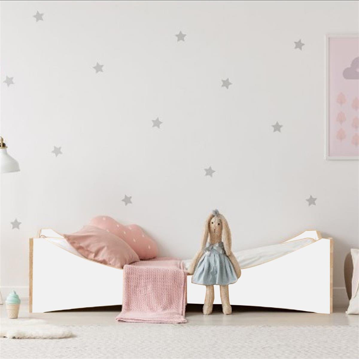 Montessori Yatak Beyaz Mdf Happy -  MarkaawmHappy Montessori Yatak Mdf