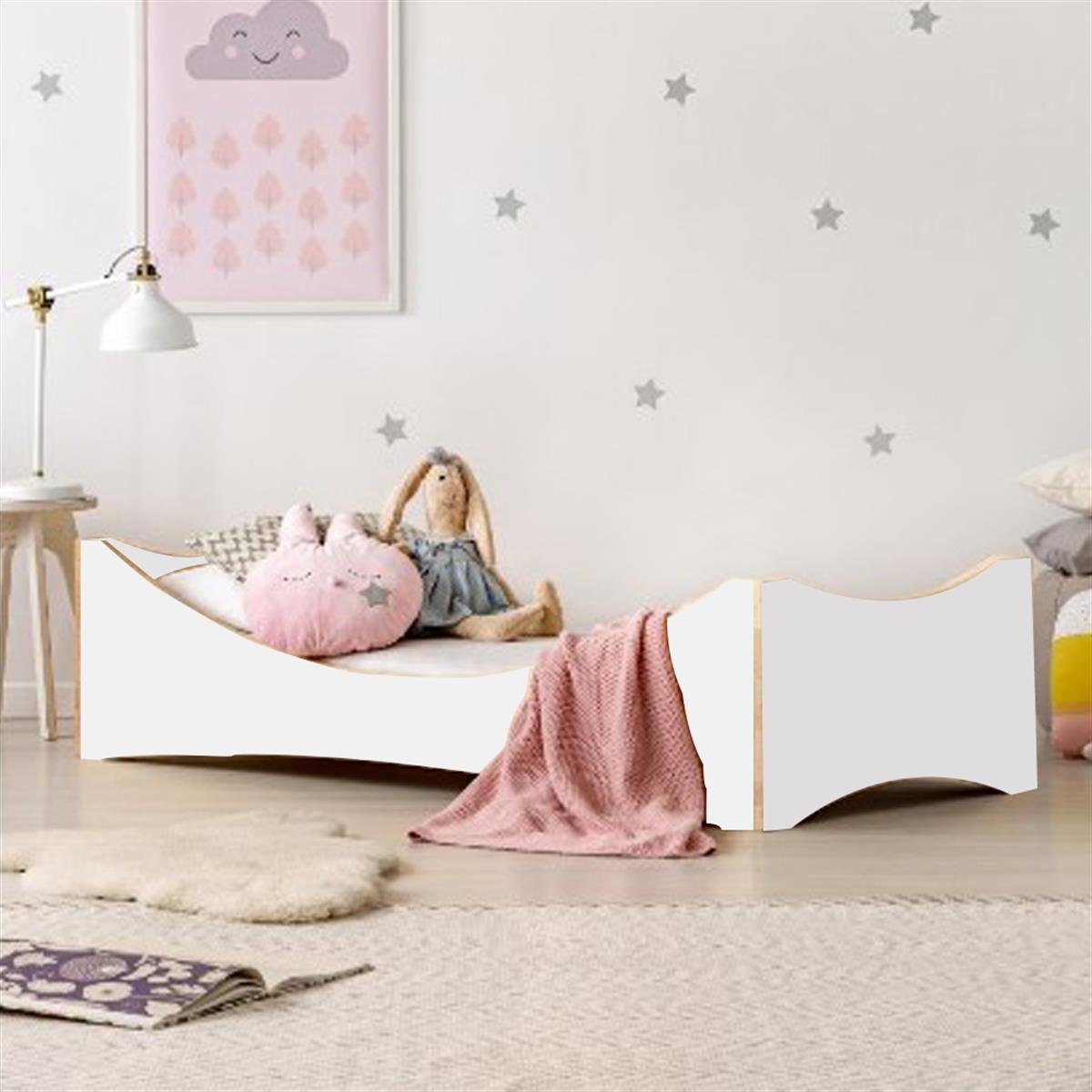 Montessori Yatak Beyaz Mdf Happy -  MarkaawmHappy Montessori Yatak Mdf