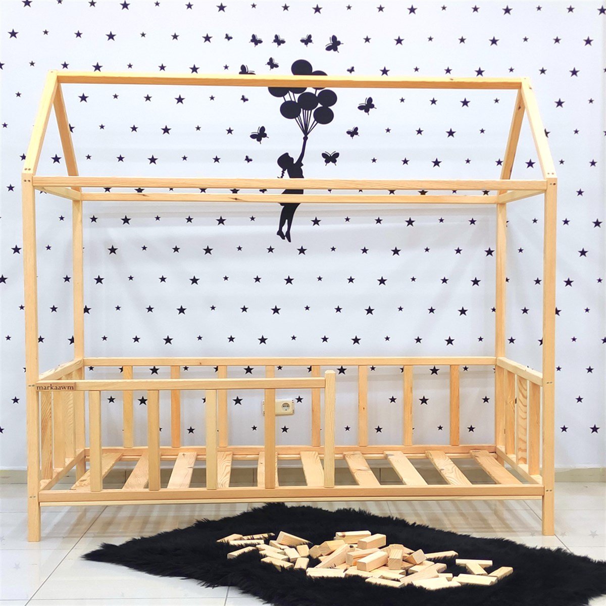 Montessori Yatak Kanarya | MarkaawmMontessori Yatak Ahşap Karyola Kanarya