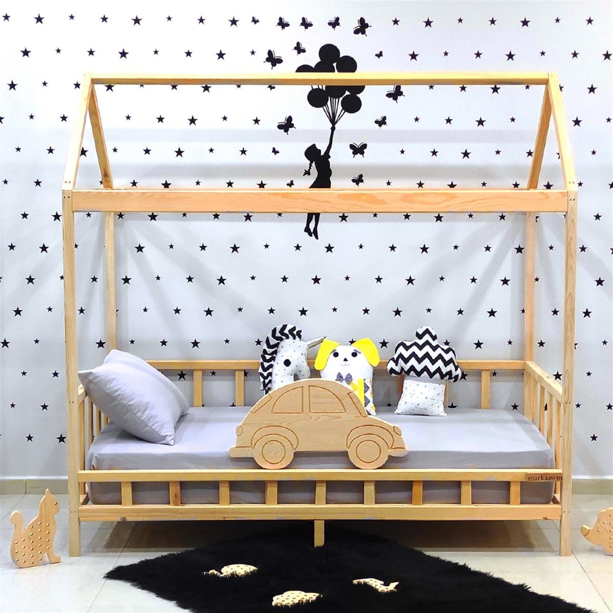 Nirvana Montessori Yatak Sedir Karyola | MarkaawmLuxury Montessori Yatak Araba Çocuk Karyola