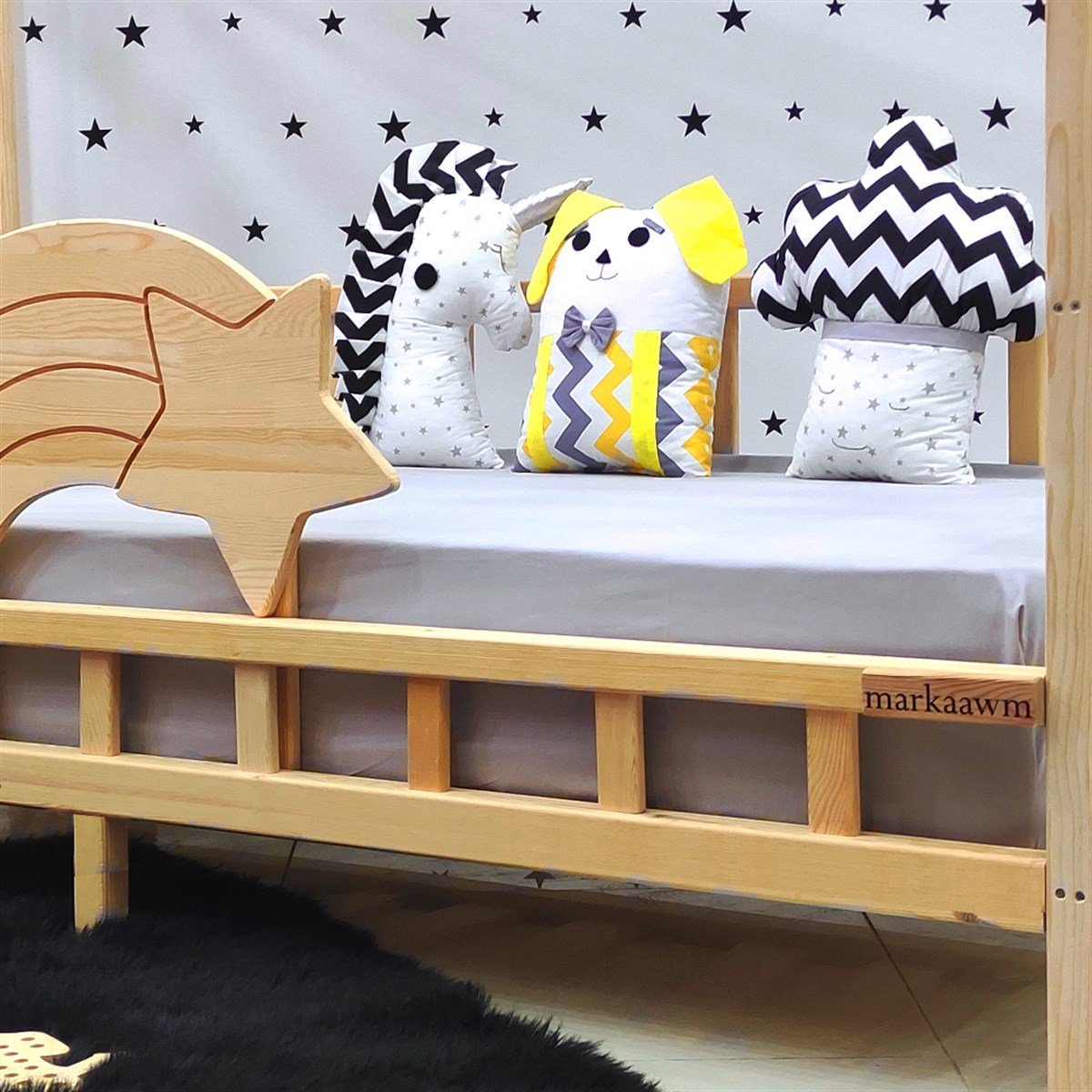 Nirvana Montessori Yatak Sedir Karyola | MarkaawmLuxury Montessori Yatak Kayan Yıldız Çocuk Karyola