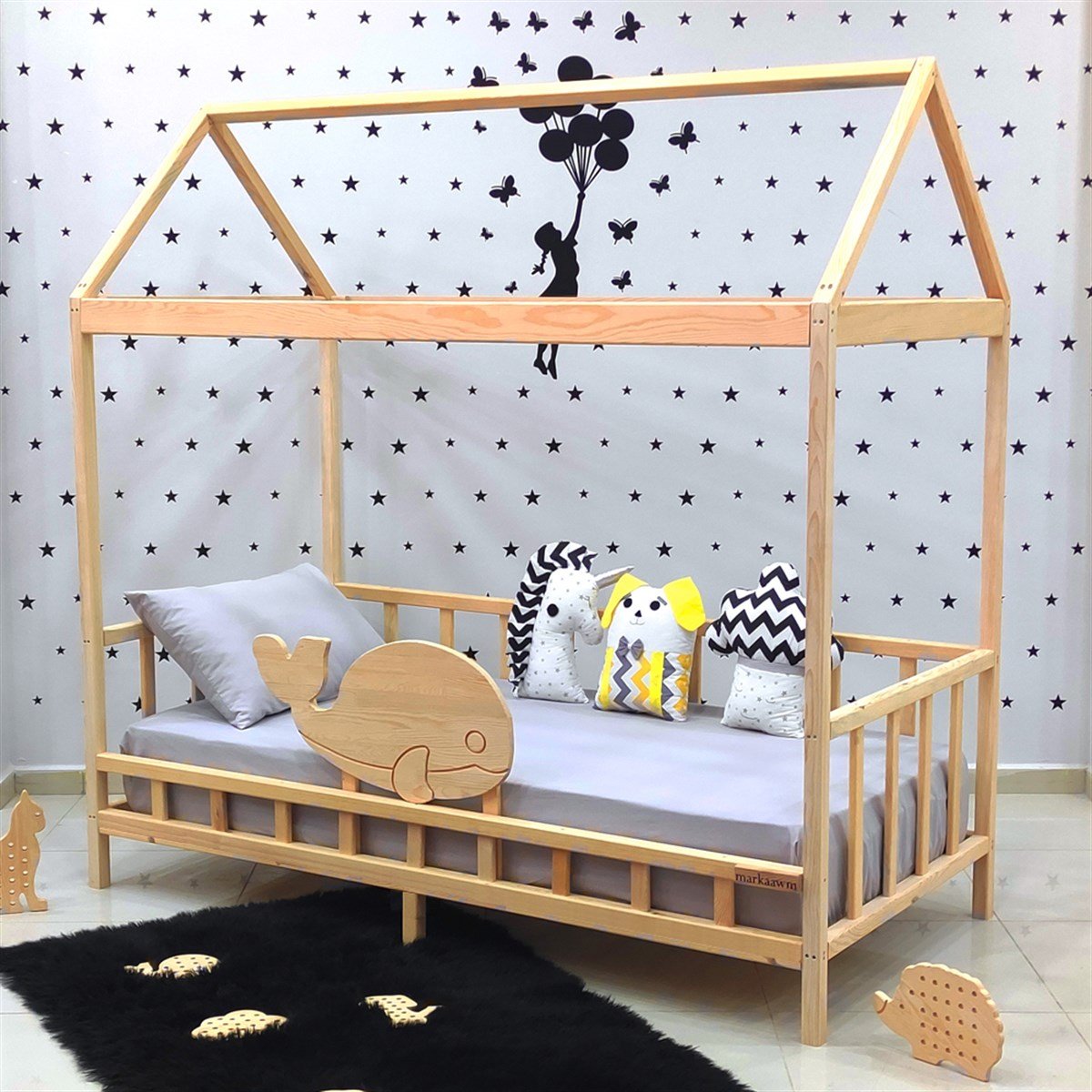 Nirvana Montessori Yatak Sedir Karyola | MarkaawmLuxury Montessori Yatak Balina Çocuk Karyola