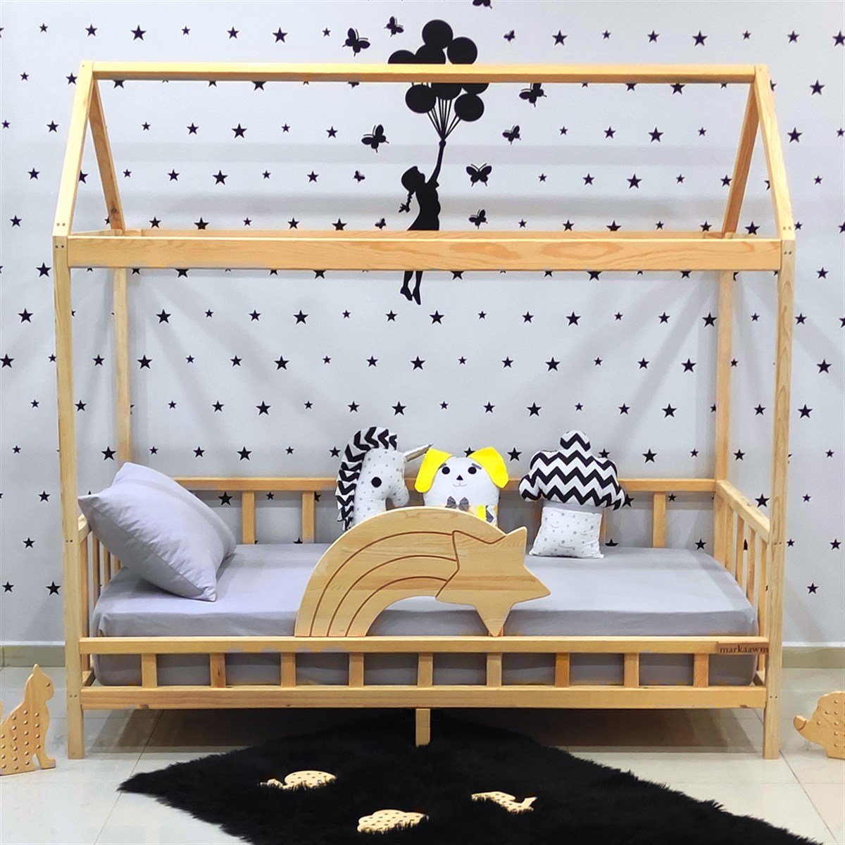 Nirvana Montessori Yatak Sedir Karyola | MarkaawmLuxury Montessori Yatak Kayan Yıldız Çocuk Karyola
