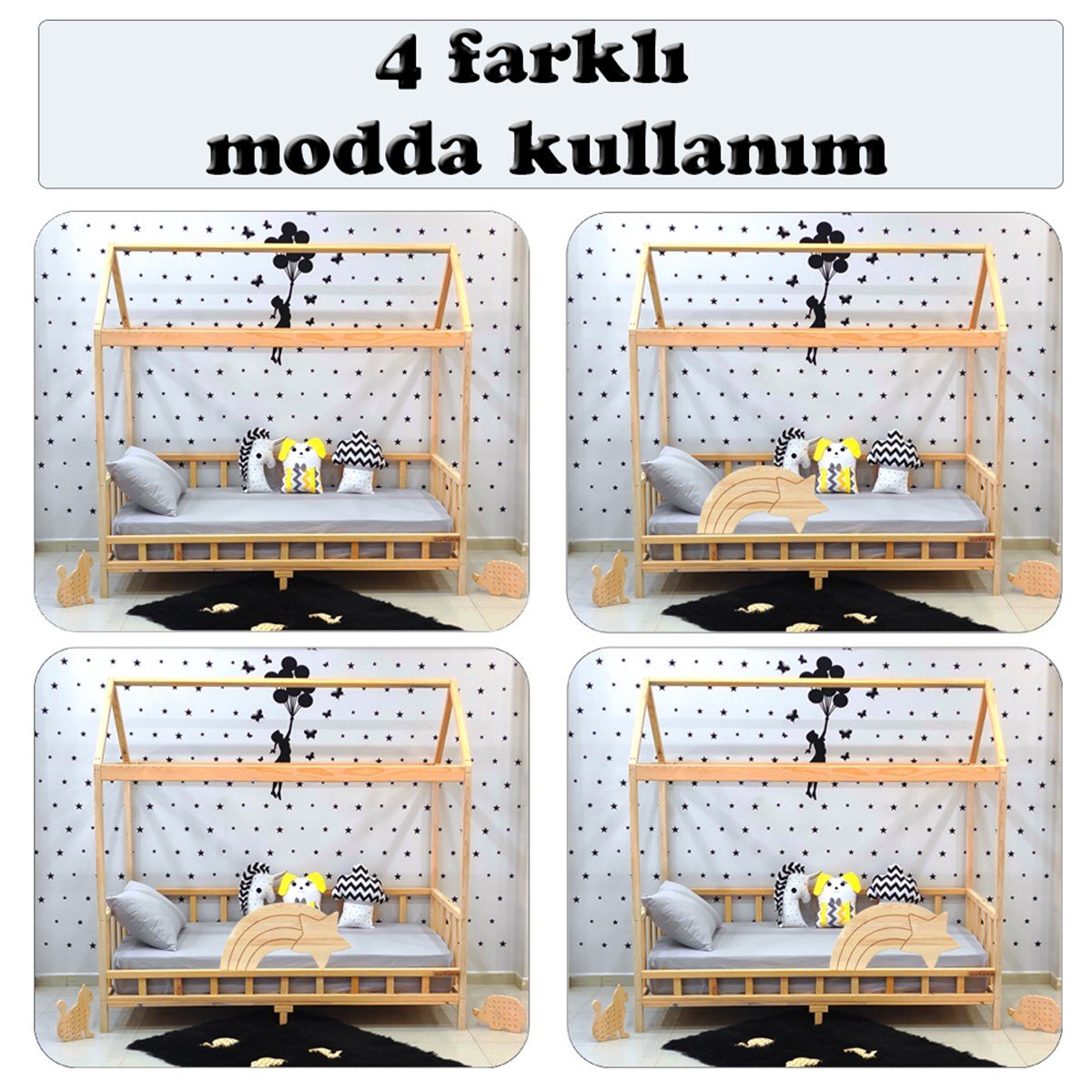Nirvana Montessori Yatak Sedir Karyola | MarkaawmLuxury Montessori Yatak Kayan Yıldız Çocuk Karyola