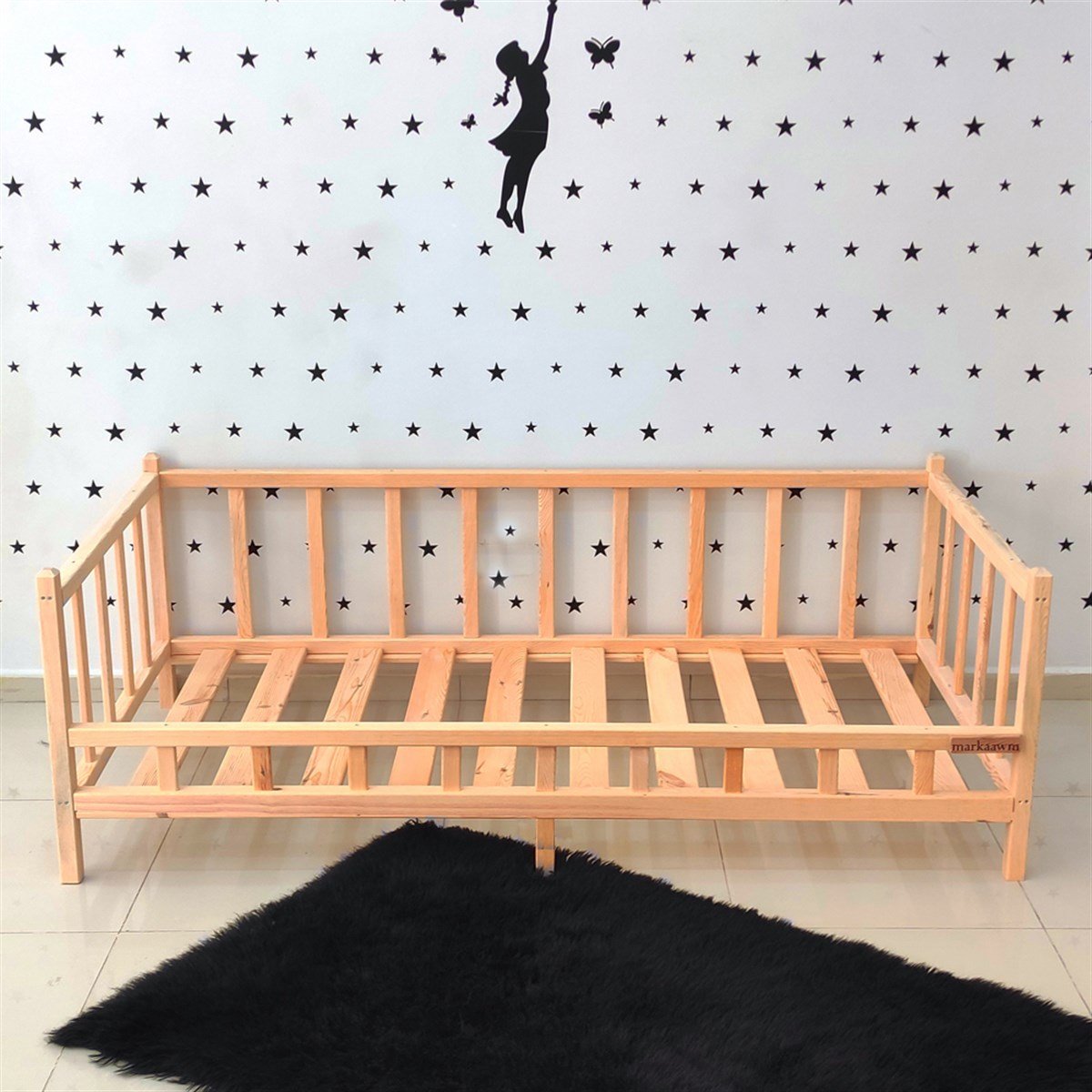 Nirvana Montessori Yatak Sedir Karyola | MarkaawmPremium Montessori Yatak Kayan yıldız Çocuk Karyola