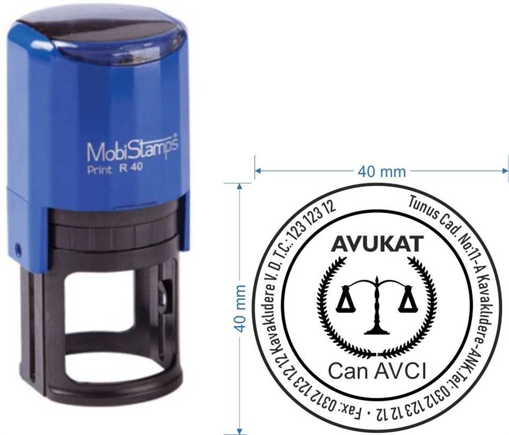 Mobistamps R40 Kişiye Özel Avukat Kaşesi