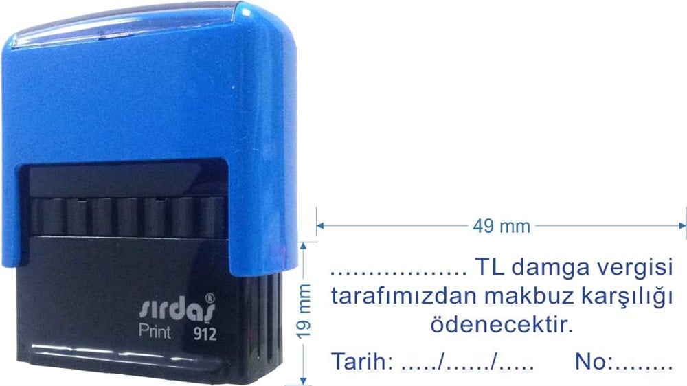 Sırdaş 912 Kaşe 'Damga Vergisi' Yazısı İle
