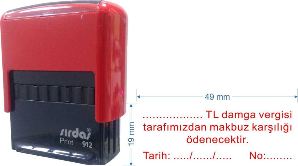 Sırdaş 912 Kaşe 'Damga Vergisi' Yazısı İle