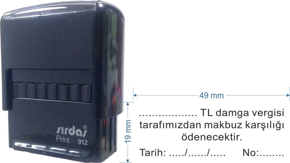 Sırdaş 912 Kaşe 'Damga Vergisi' Yazısı İle