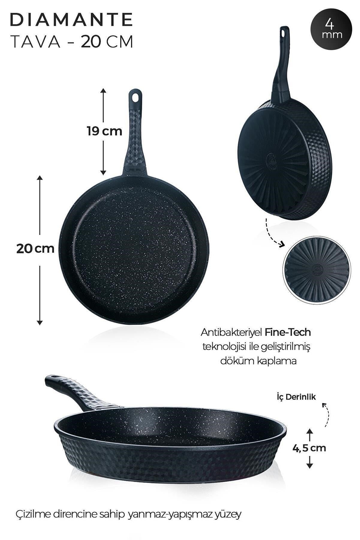 ACAR Diamante Siyah Döküm Tava - 20 Cm XDD-22-0034/12 