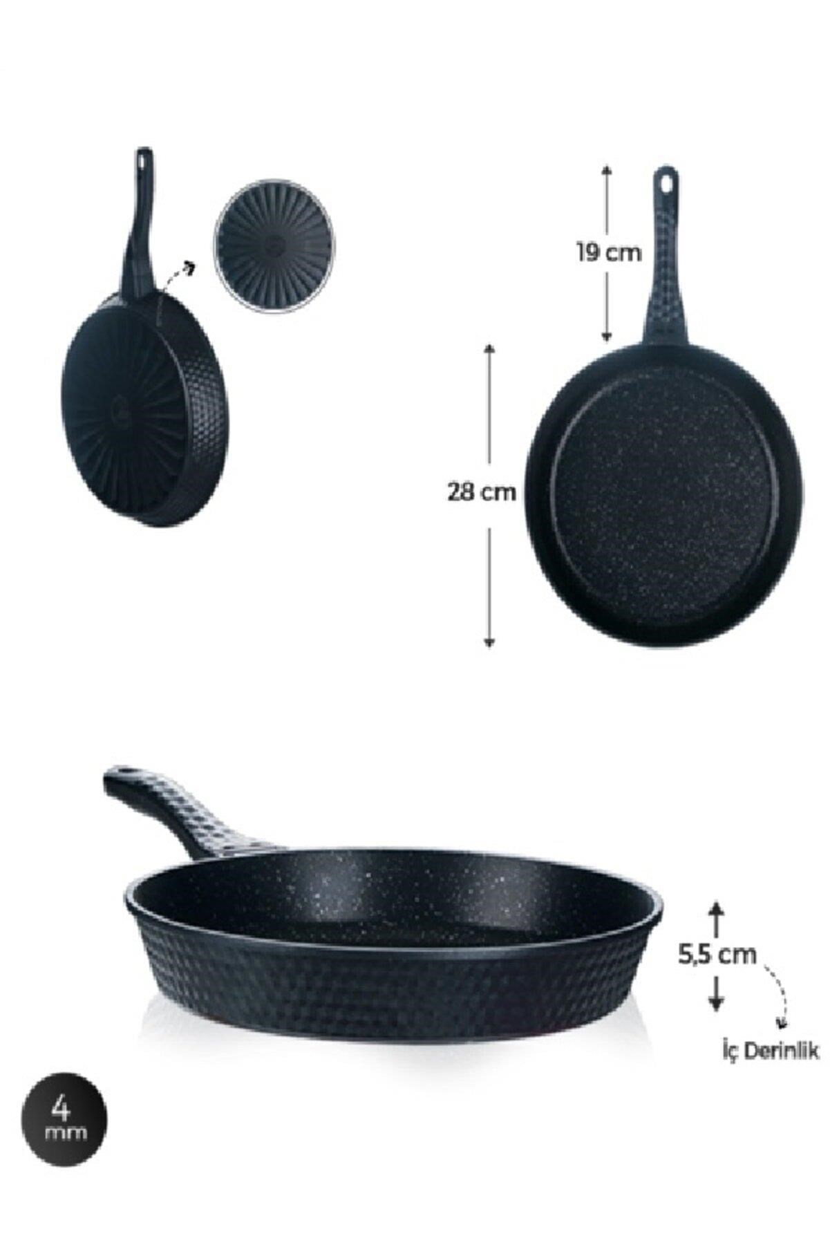 ACAR Diamante Siyah Döküm Tava - 28 Cm XDD-22-0038/12 