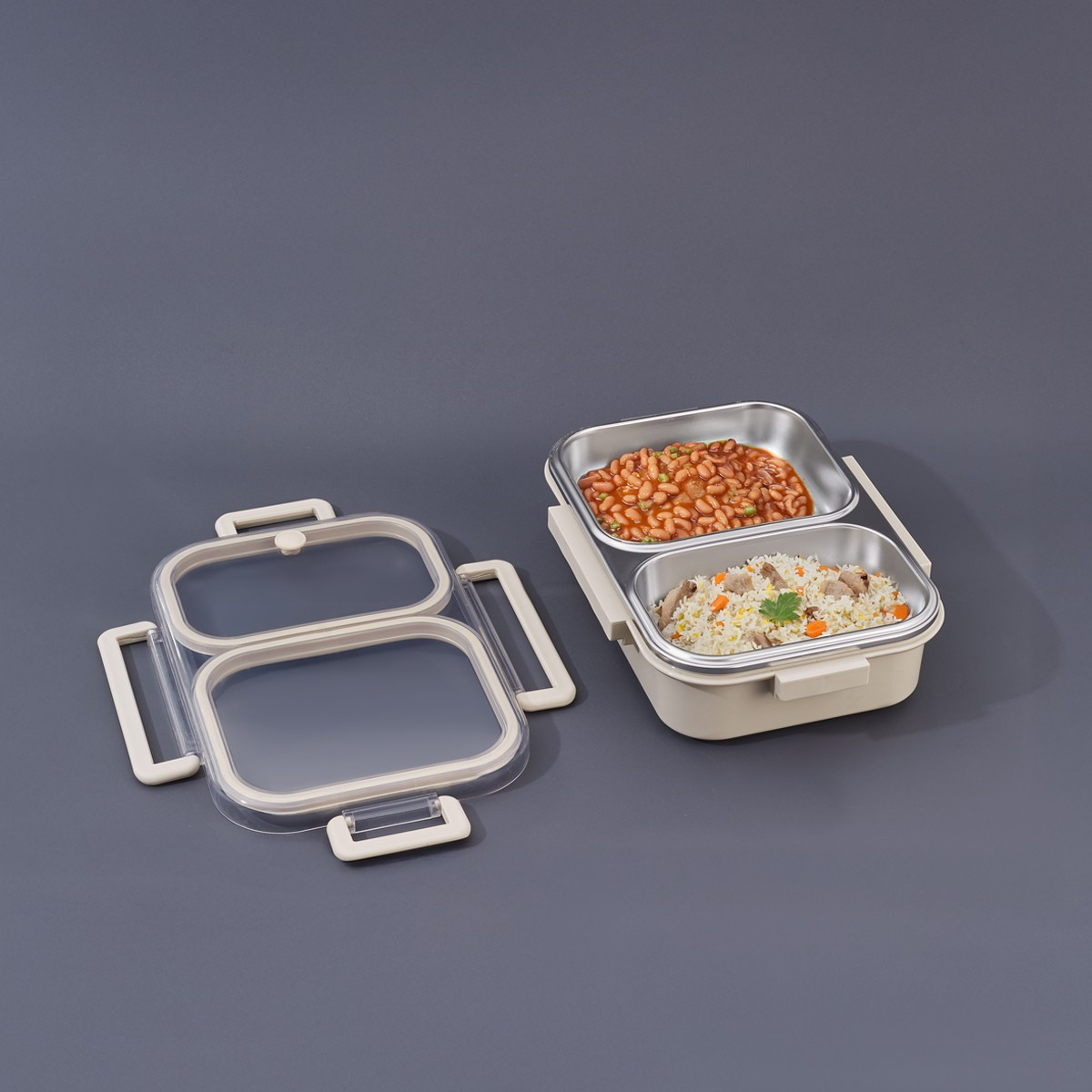 Aryıldız Bento Lunch Box Yemek Termosu Beige 2 Bölmeli Ar262184 