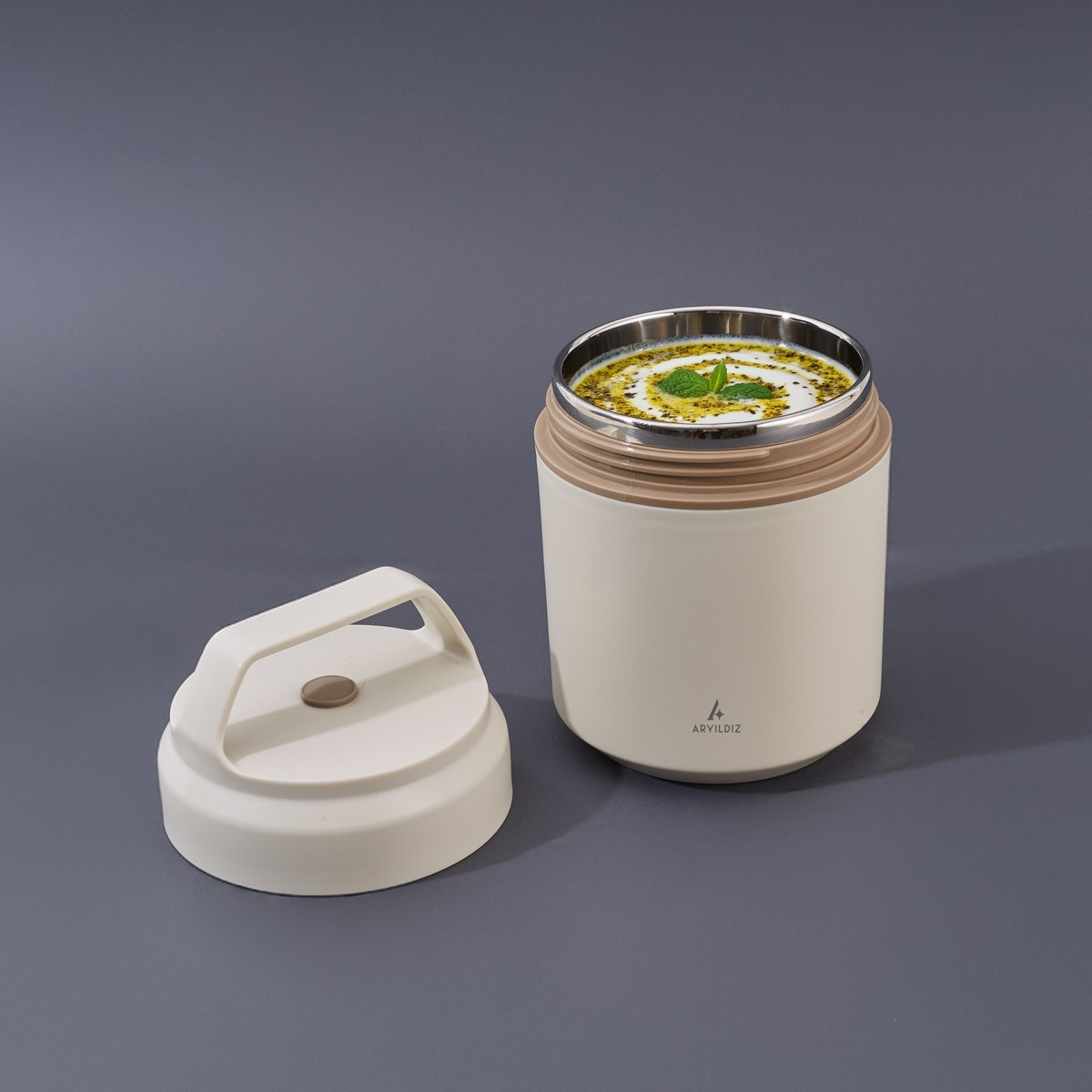 Aryıldız Bento Lunch Box Yemek Termosu Beige 420 Ml Ar262221 