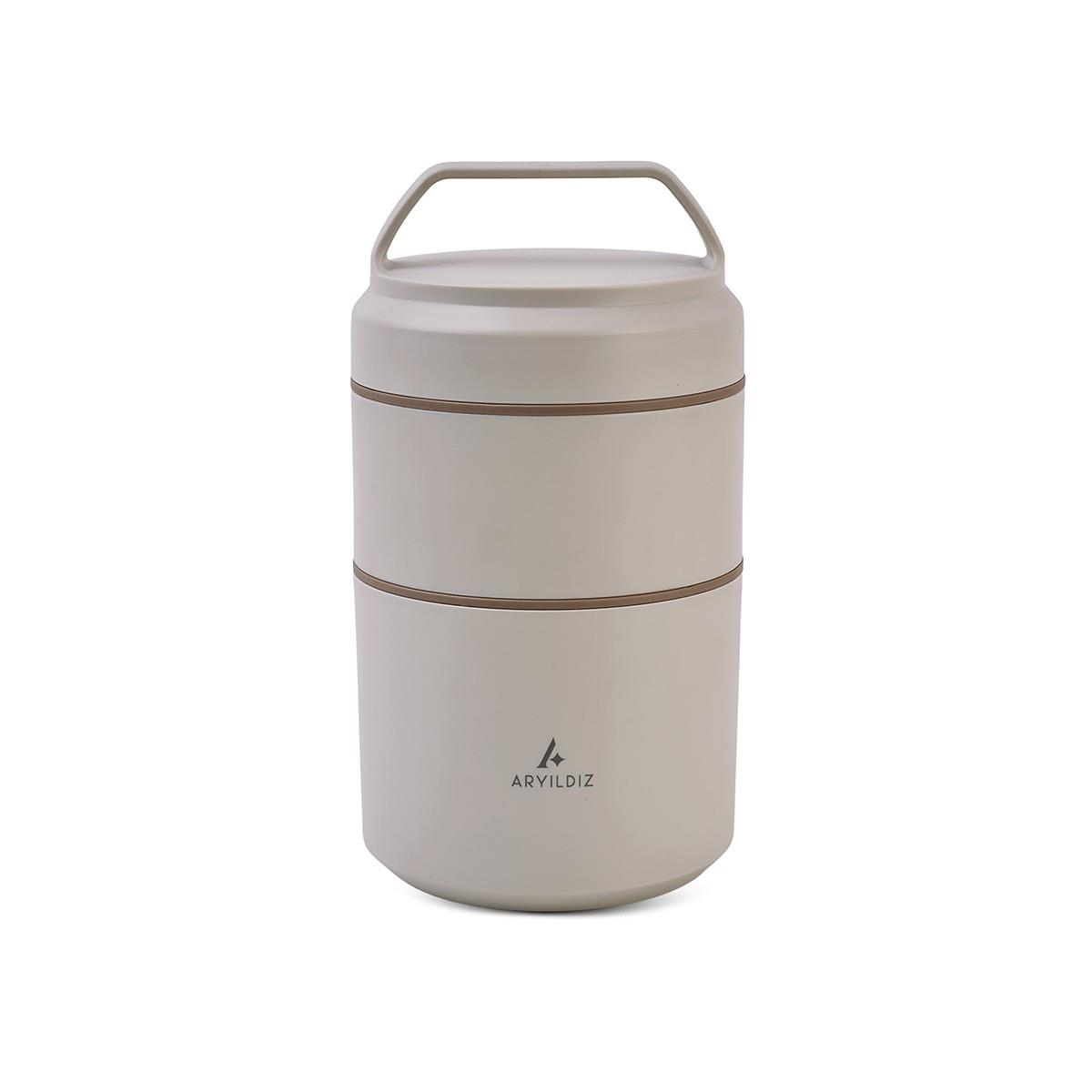 Aryıldız Bento Lunch Box Yemek Termosu Katlı Beige 1200 Ml Ar262269 