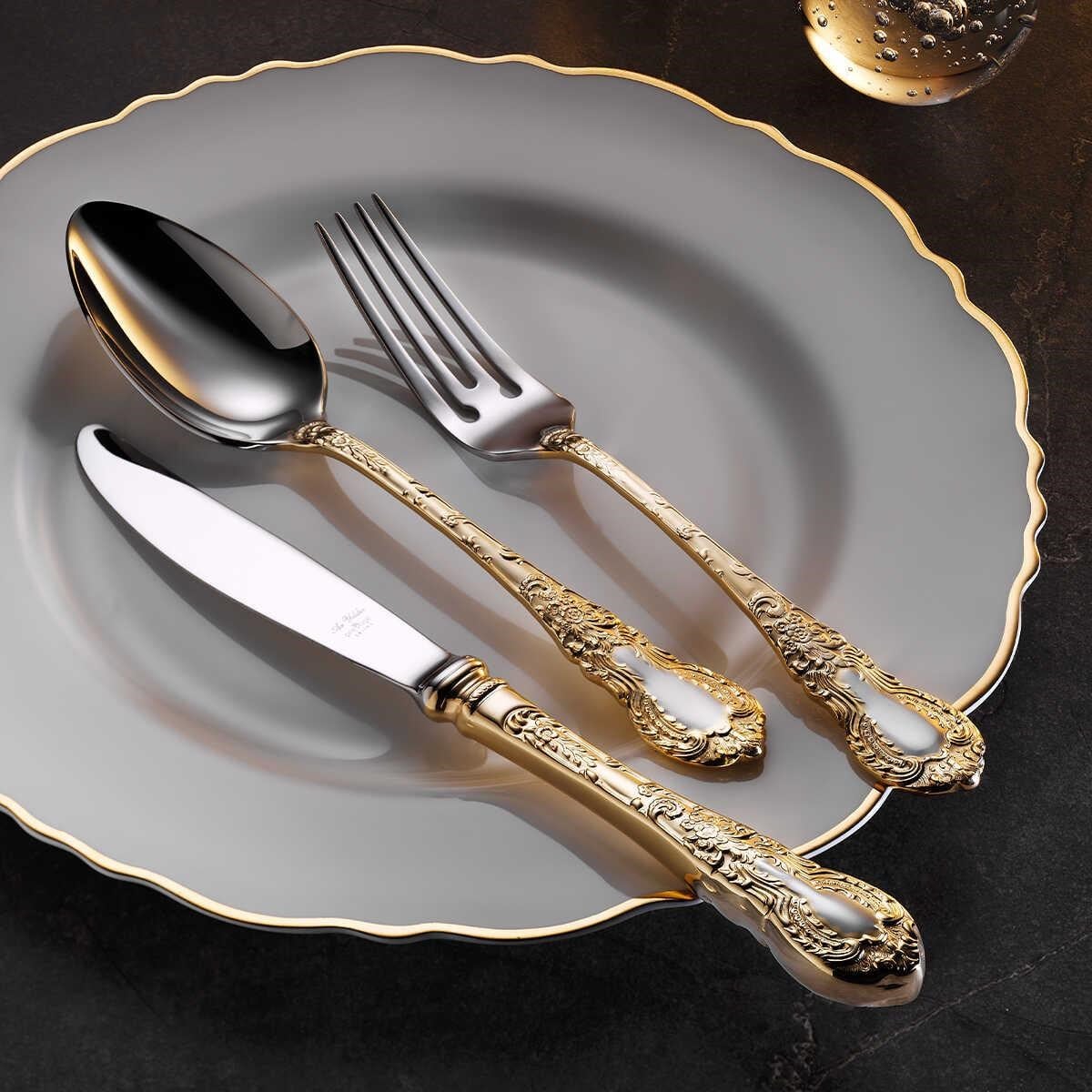 Aryıldız Çırağan Prestige Plus 89 Parça Gold Çatal Kaşık Bıçak Takımı 